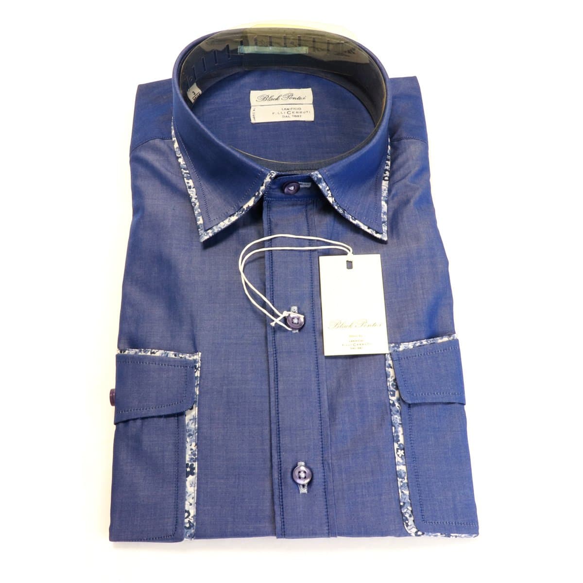 Cerutti Contempo Blue Two-Pocket shirt (Italian Made)
