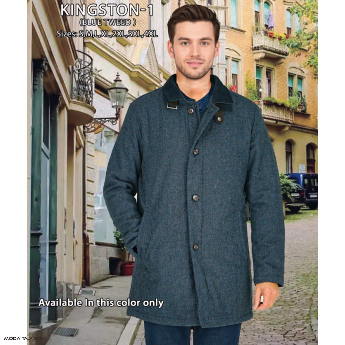 Kingston Blue/Gray Jacket by Enzo-Free Shipping CLEARANCE thumbnail 4