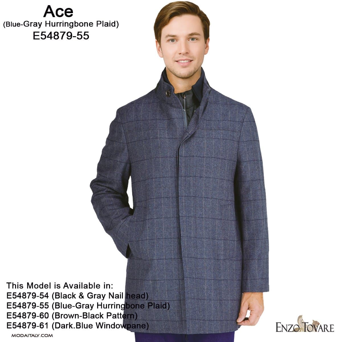ACE Winter Coat in Black, Charcoal, Camel or Navy by Enzo thumbnail 2