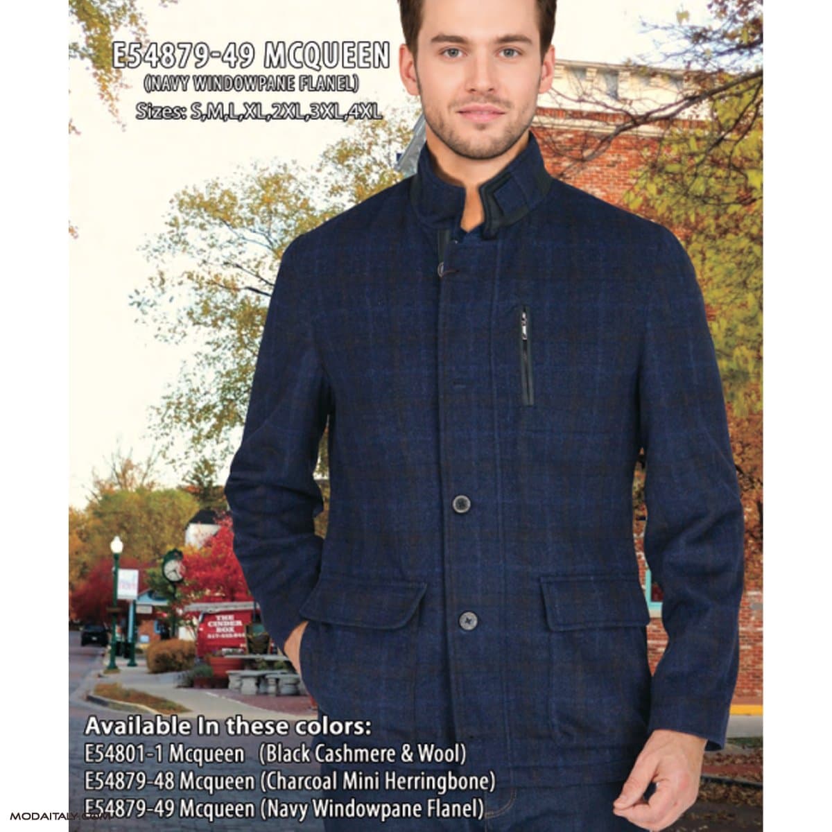 McQueen Enzo Navy Windowpane Flanel Free Shipping/ CLEARANCE thumbnail 2