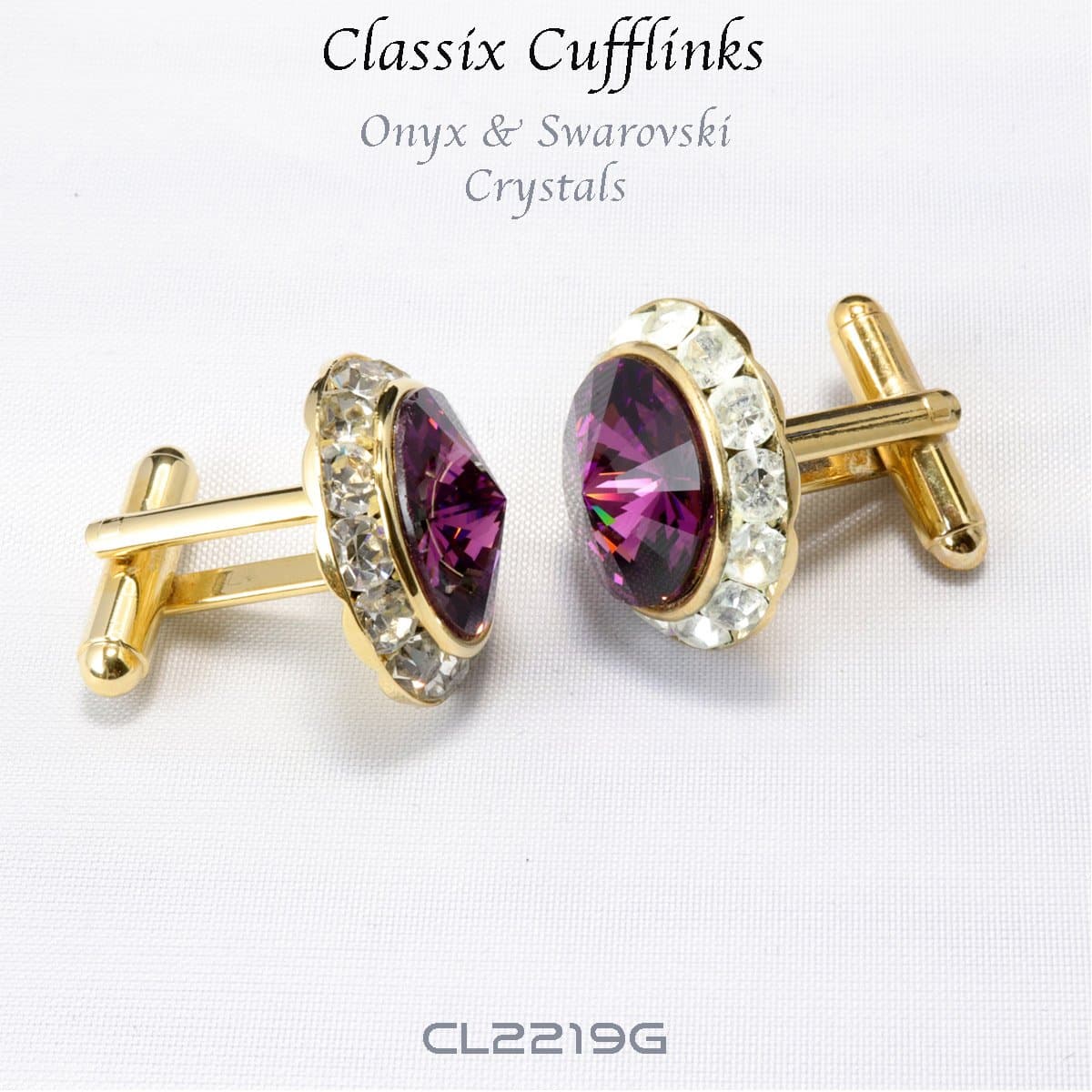 Red Swarovski Crystal Cufflinks thumbnail 4