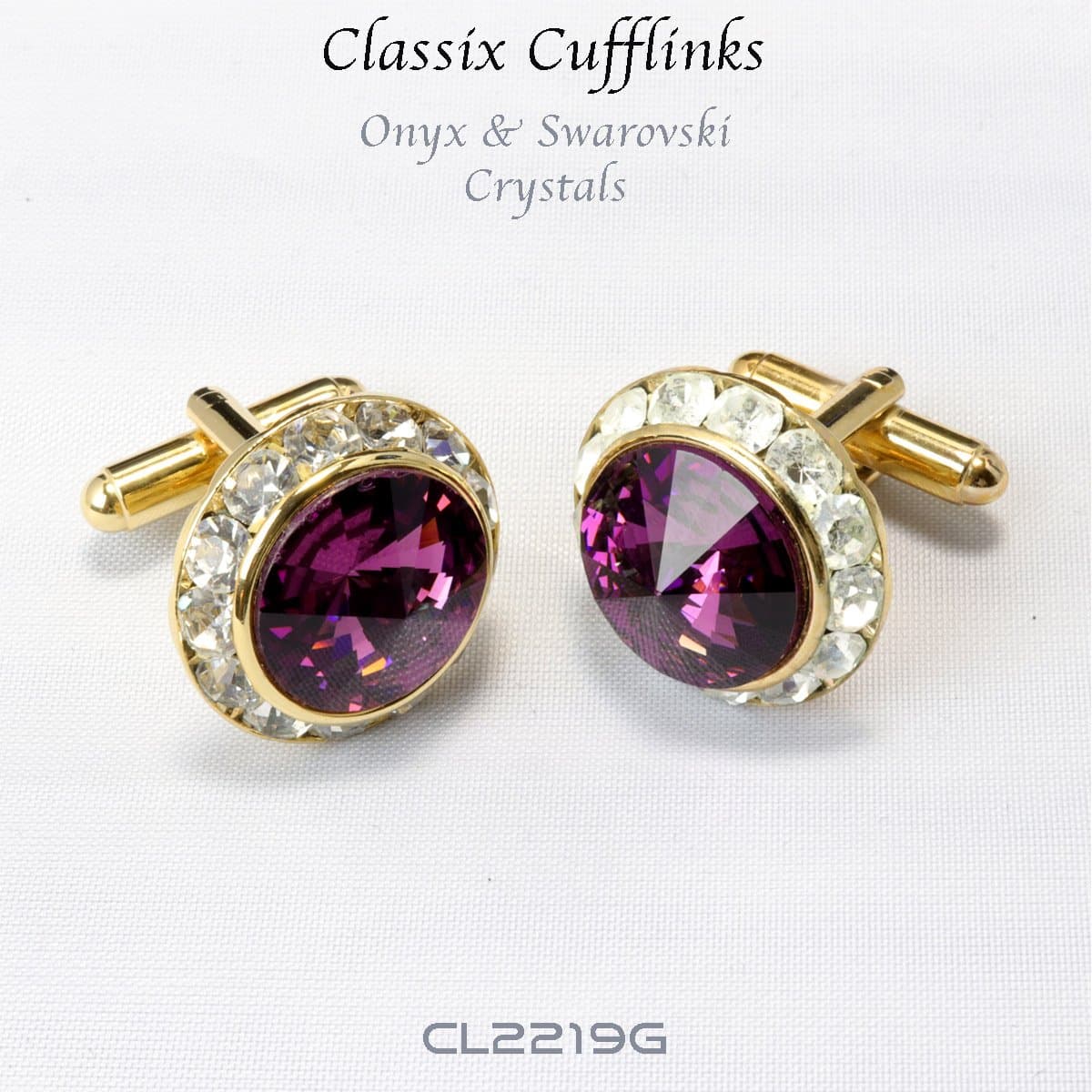 Red Swarovski Crystal Cufflinks