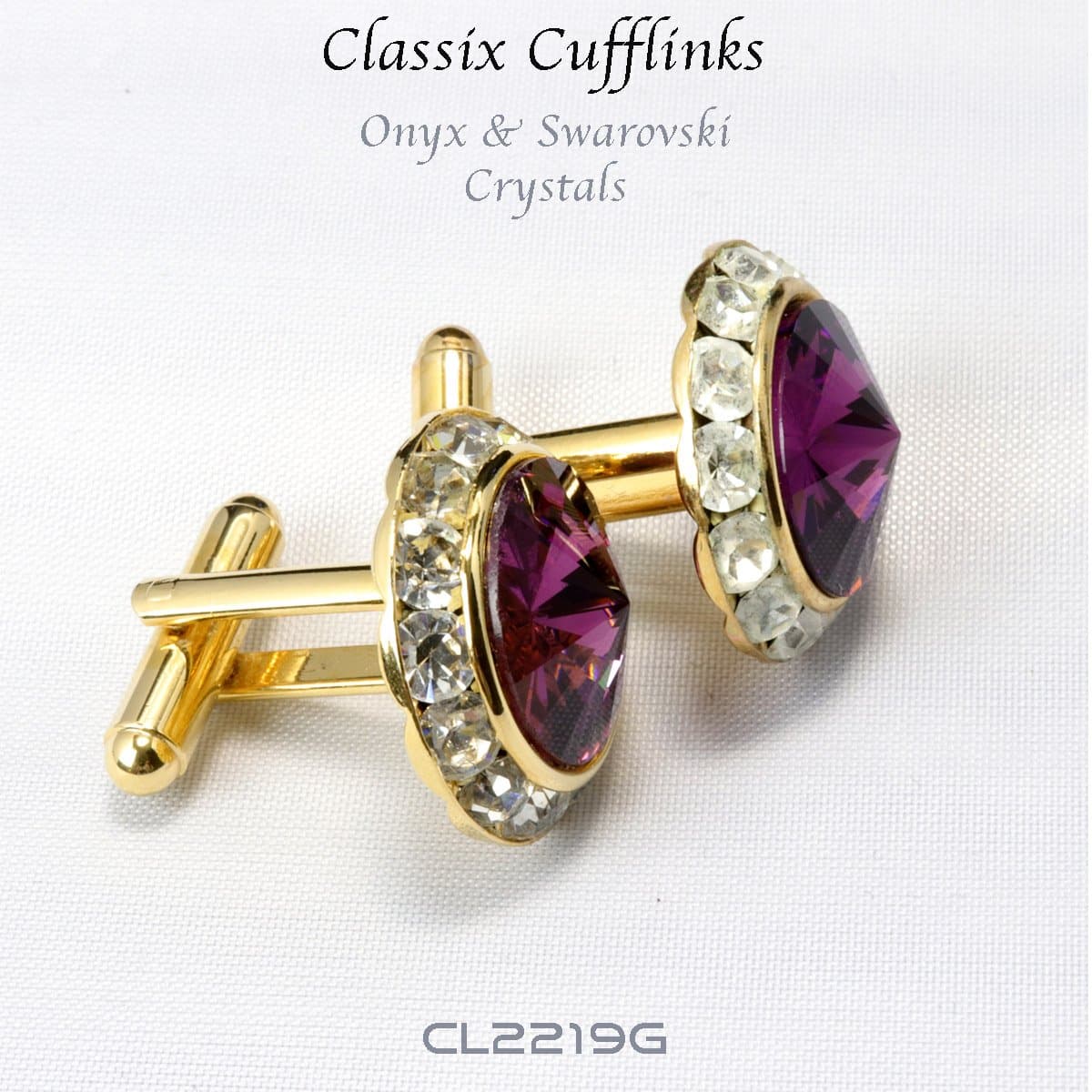 Red Swarovski Crystal Cufflinks thumbnail 3