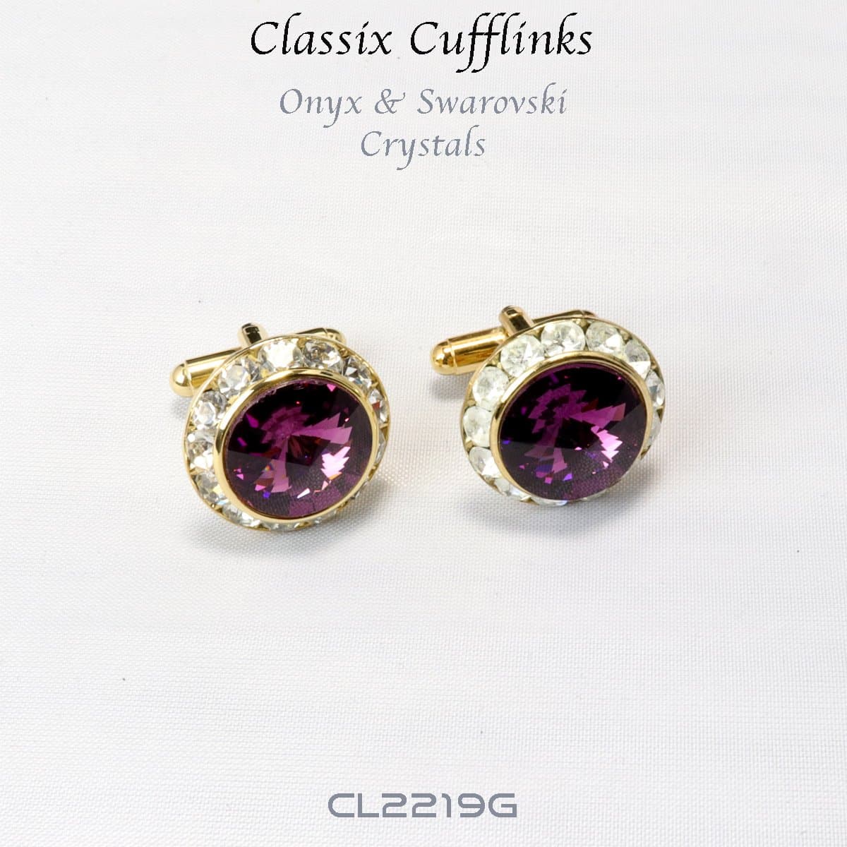 Red Swarovski Crystal Cufflinks thumbnail 2