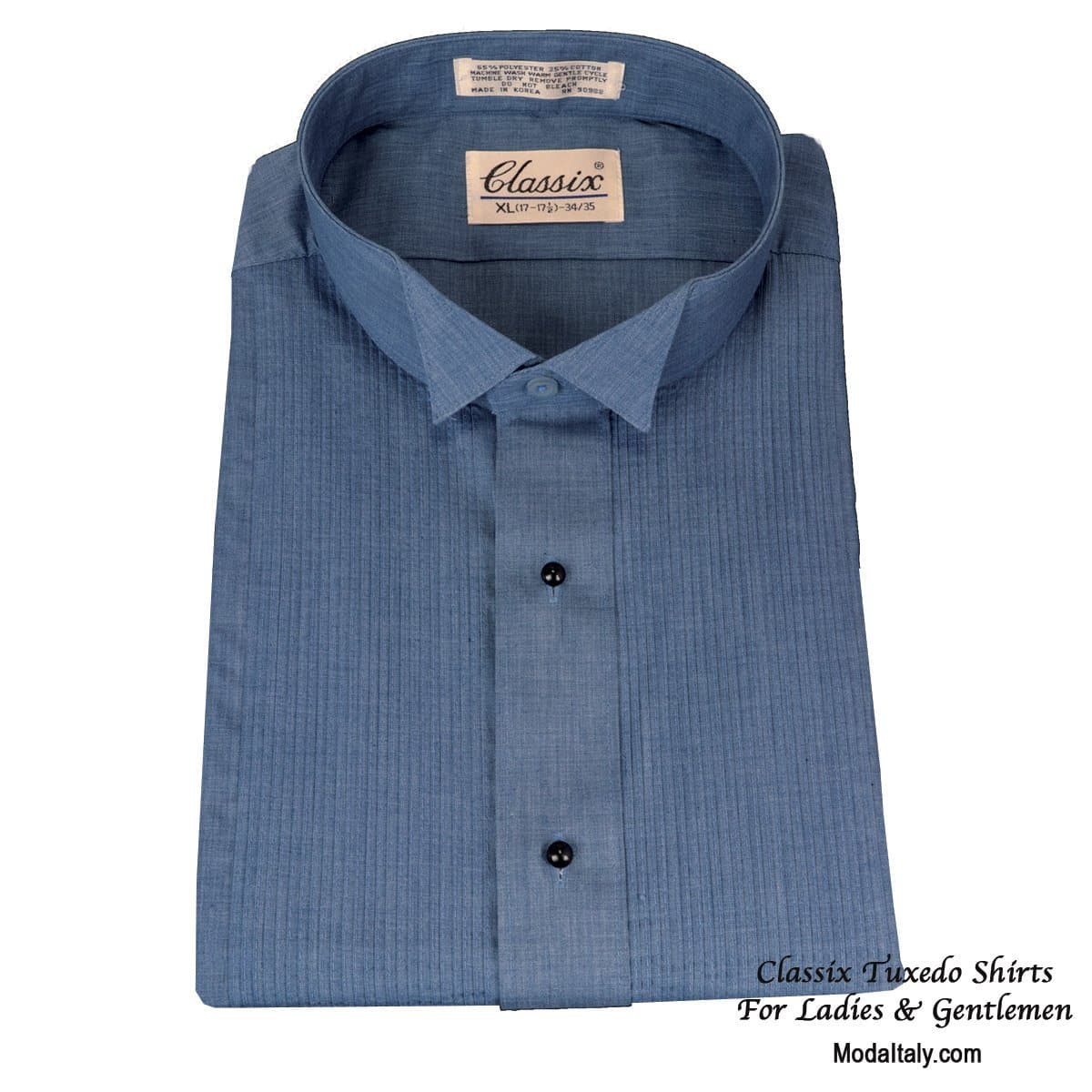 SOLD-OUT Wing Collar Chambray Tuxedo Shirt