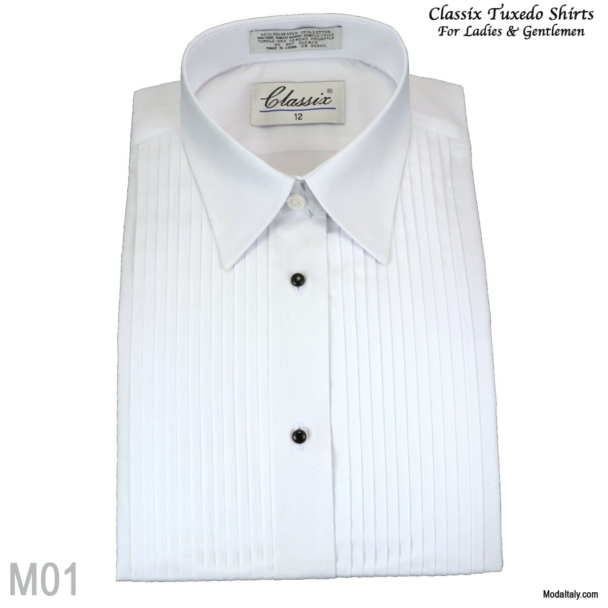 SOLD-OUT Laydown Collar Tuxedo Shirts 1/4″ Pleat 3 Colors thumbnail 2