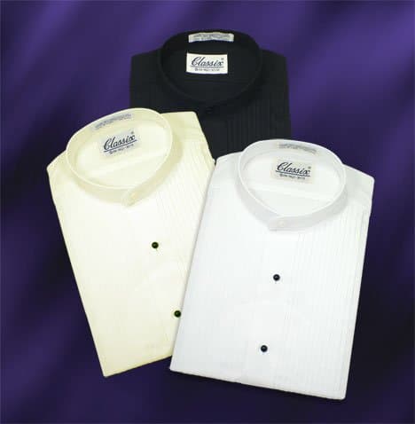 SOLD-OUT Banded Tuxedo Shirts 1/4″ Pleat 3 Colors