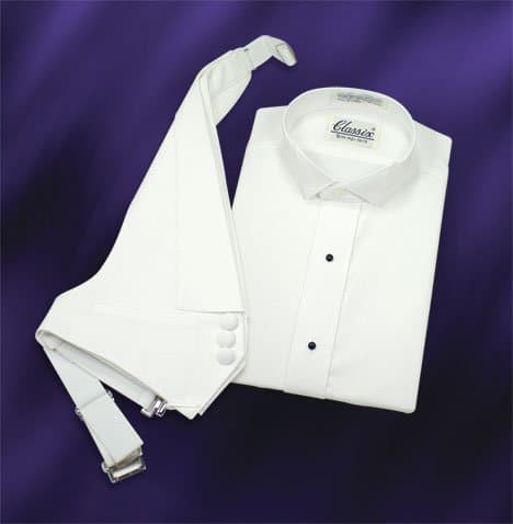 SOLD-OUT Wing Collar Pique Fabric Tuxedo Shirt thumbnail 2