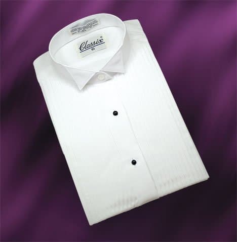 SOLD OUT Women Tuxedo Shirt Wing Collar 1/4″ Pleat