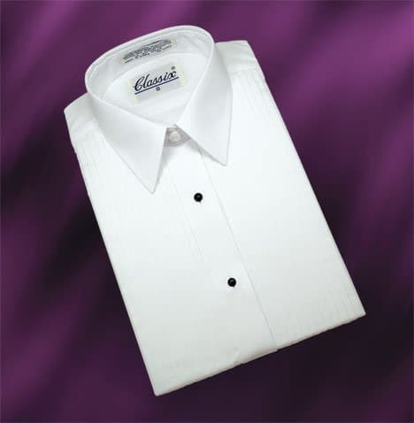 SOLD OUT Women Tuxedo Shirt Laydown Collar 1/4″ Pleat