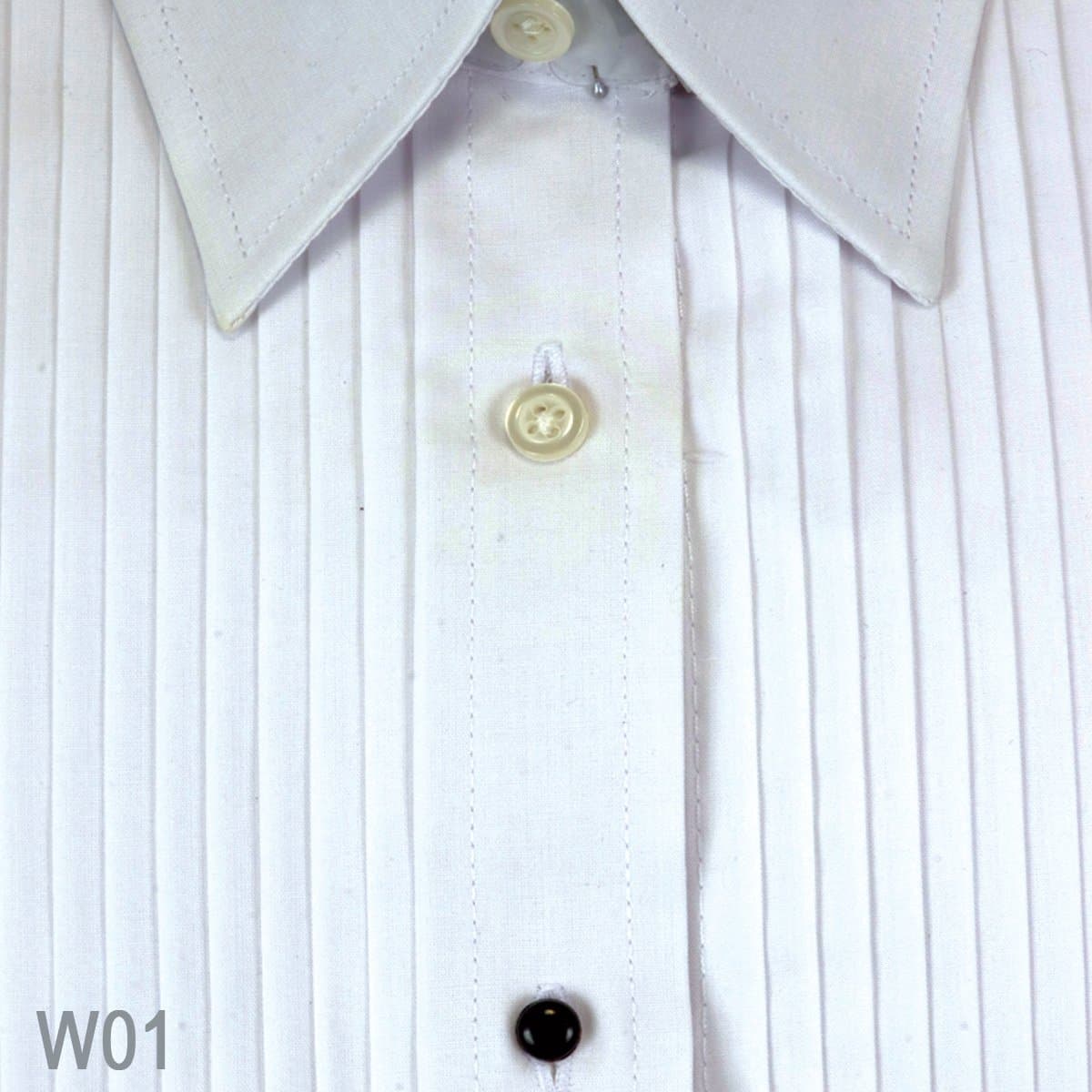 SOLD OUT Women Tuxedo Shirt Laydown Collar 1/4″ Pleat thumbnail 3