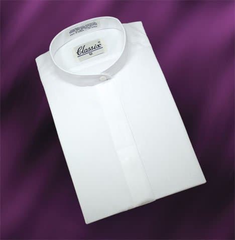 OUT OF STOCK Women Banded Fly Front Dress Shirt