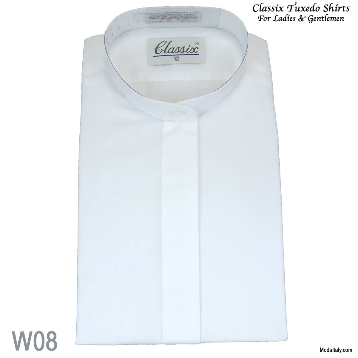 OUT OF STOCK Women Banded Fly Front Dress Shirt thumbnail 2