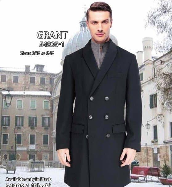 Grant Black Double Breasted Wool/Cashmere Jacket thumbnail 2
