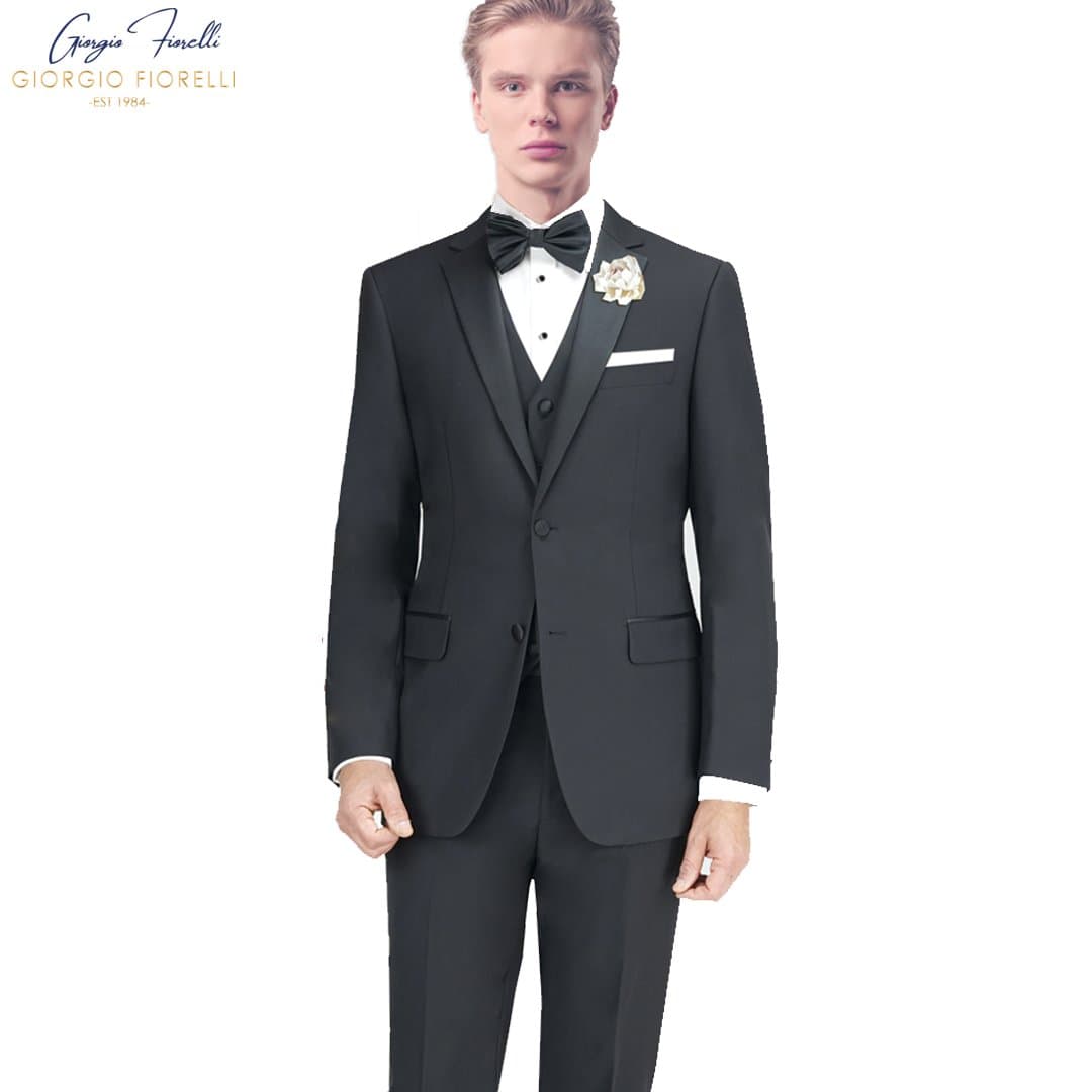 3 Pc Black or White Tuxedo 2 Button by Giorgio Fiorelli