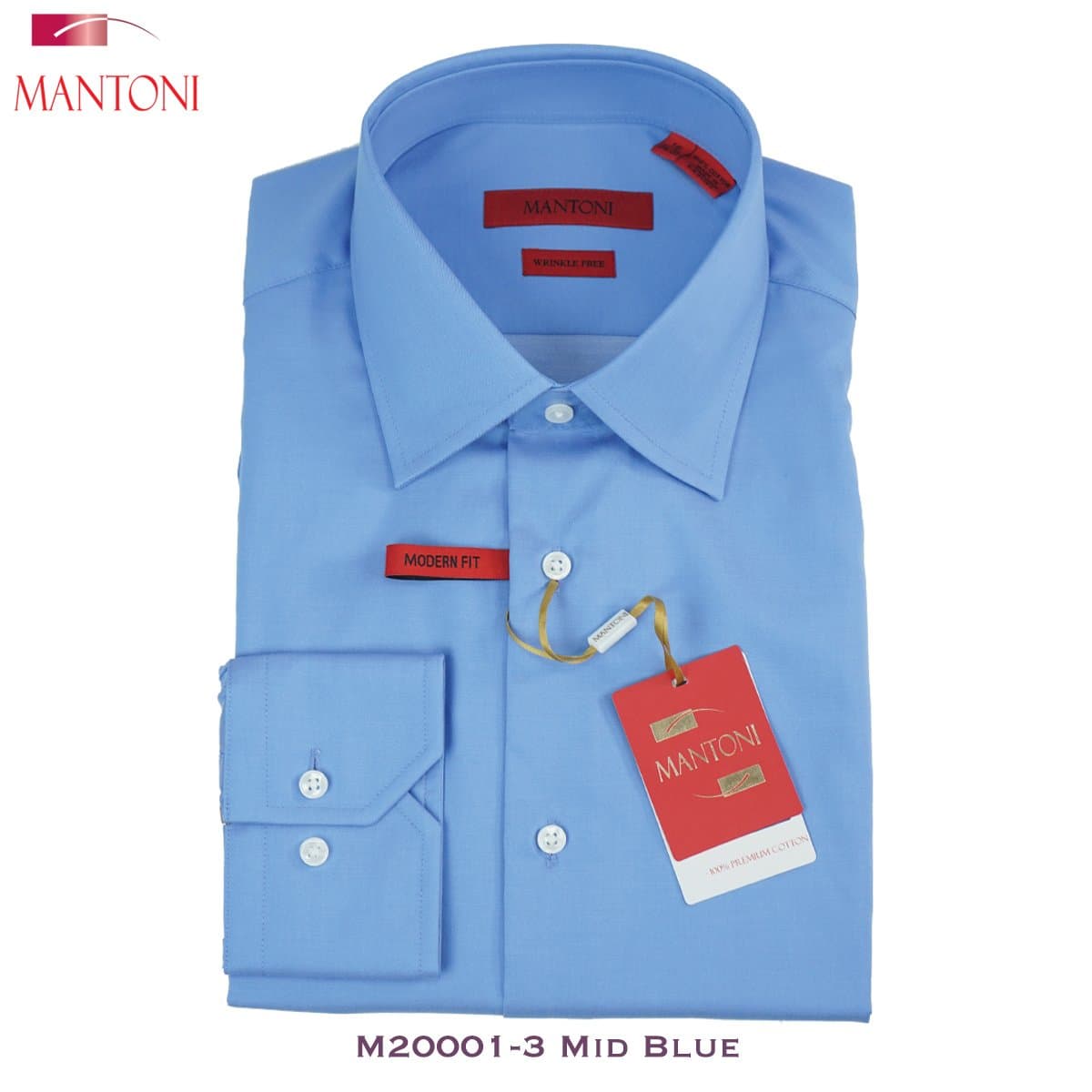 Mantoni Medium-Blue Dress Shirt