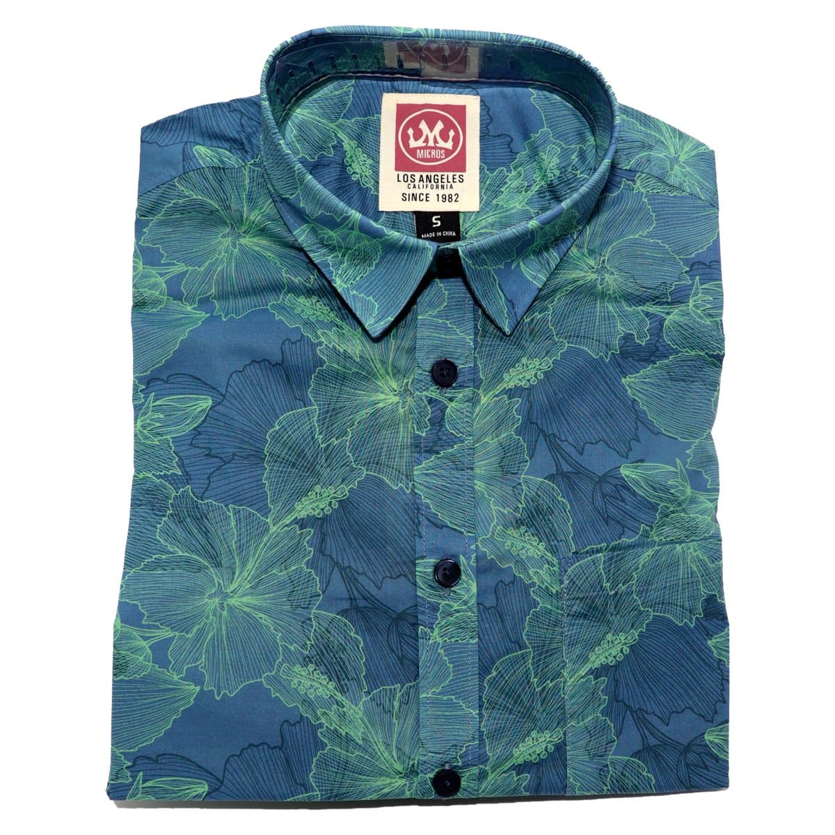 MICROS Lanai Blue Short Sleeve Shirt