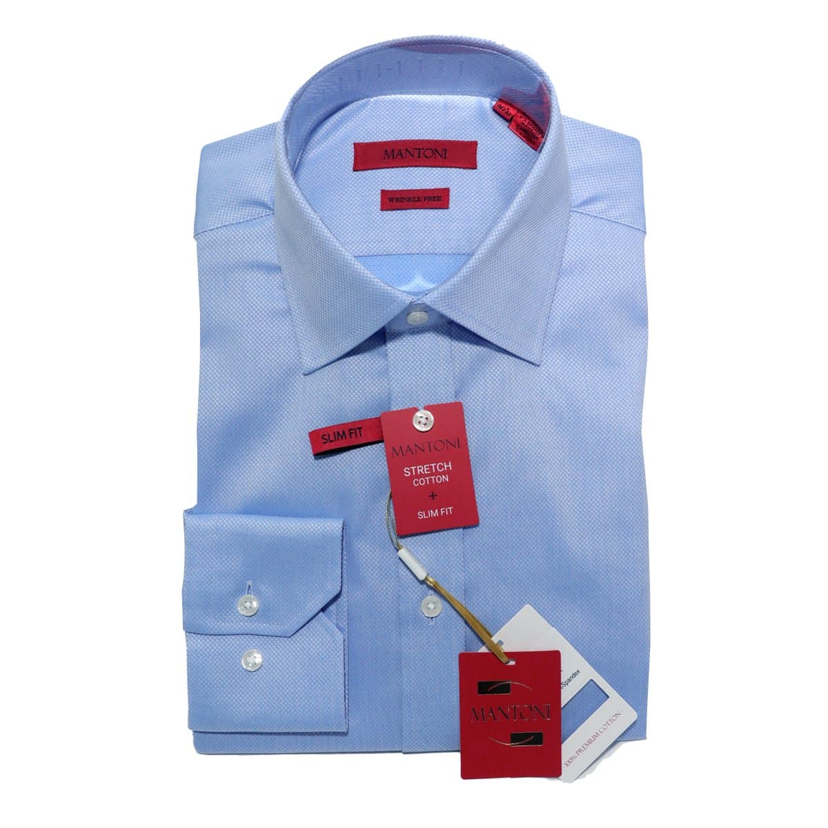 Mantoni L.Blue Slim Fit Dress Shirt (CLEARANCE) thumbnail 3