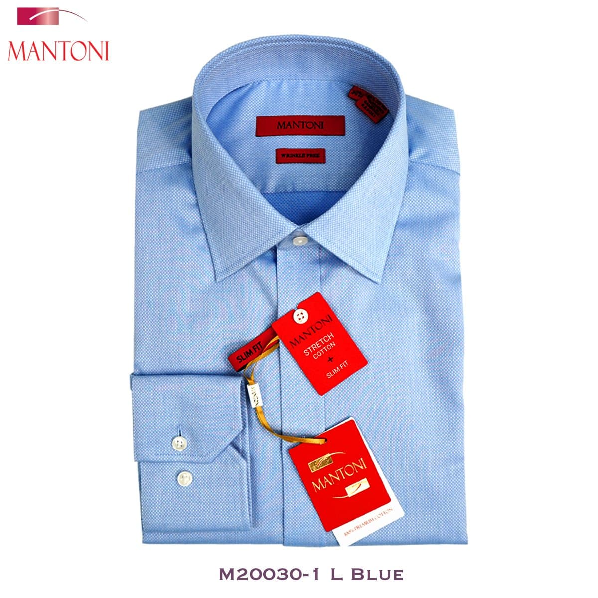 Mantoni L.Blue Slim Fit Dress Shirt (CLEARANCE)