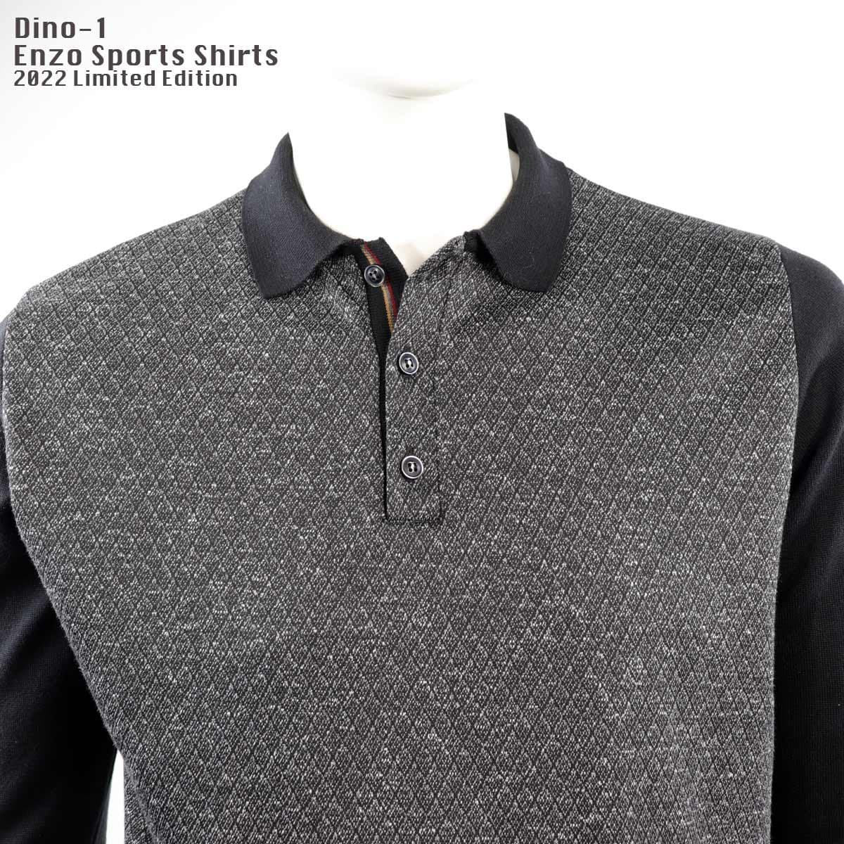 Dino-1 Enzo Long sleeve Polo Shirt Grey/Black thumbnail 4