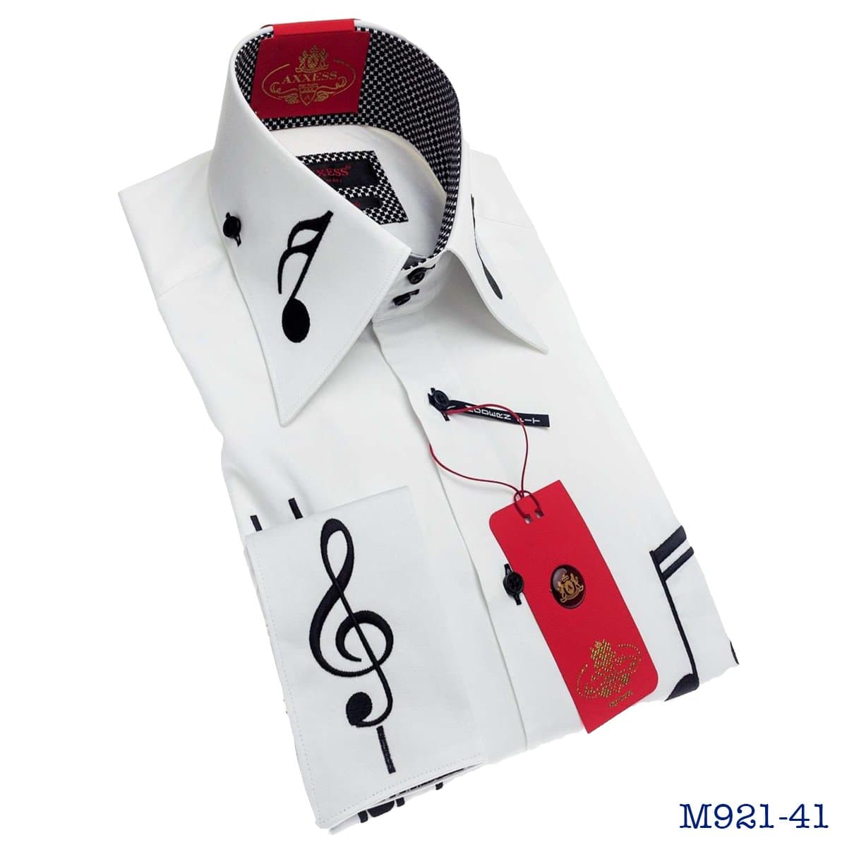Musician Dress Shirts High-Collar White, Black, Red