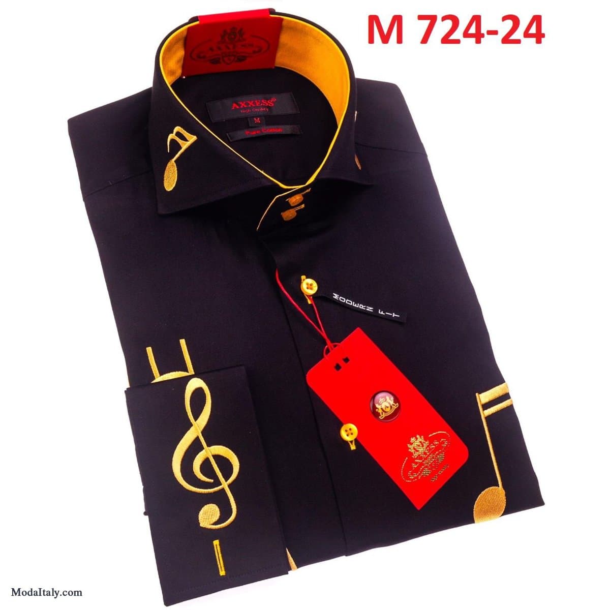 Musician Dress Shirts High-Collar White, Black, Red thumbnail 4