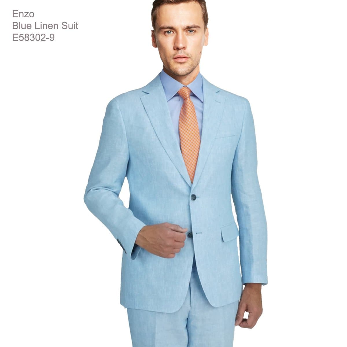 Enzo White, Khaki or Blue Linen Suits/ Free Shipping thumbnail 2