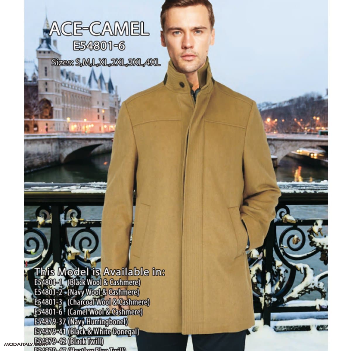ACE Winter Coat in Black, Charcoal, Camel or Navy by Enzo thumbnail 3