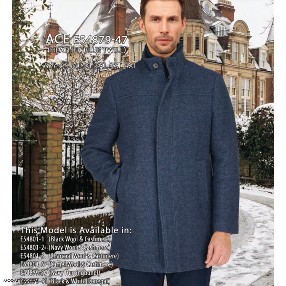ACE Winter Coat in Black, Charcoal, Camel or Navy by Enzo thumbnail 4