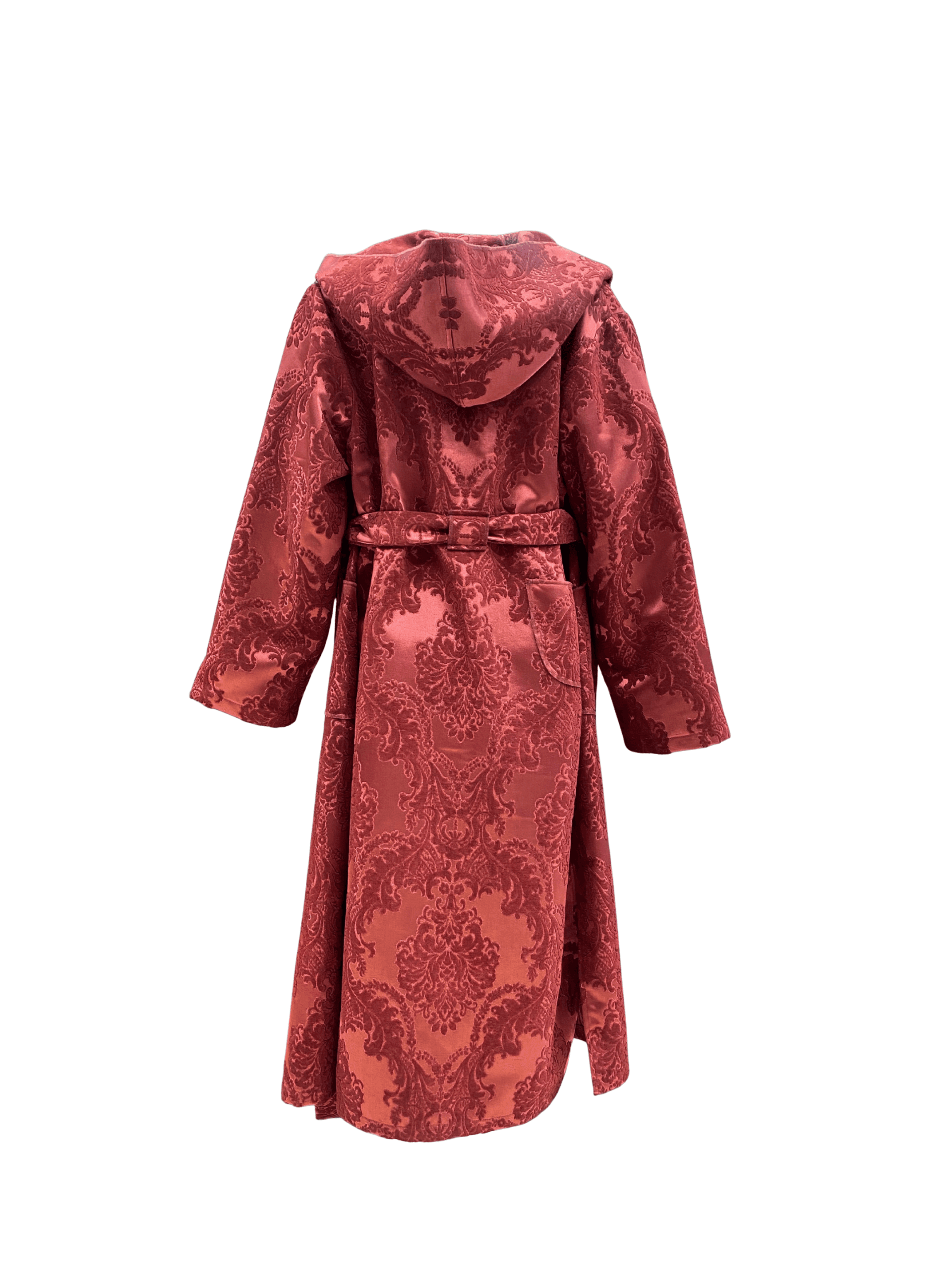 Bobo Marché Burgundy Long Hooded Long Coat thumbnail 3