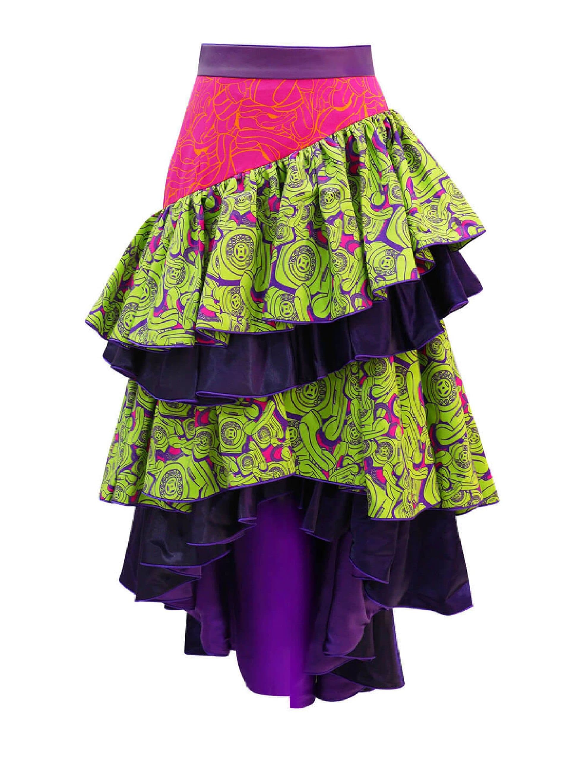 Sparkle Collection Green Midi Skirt