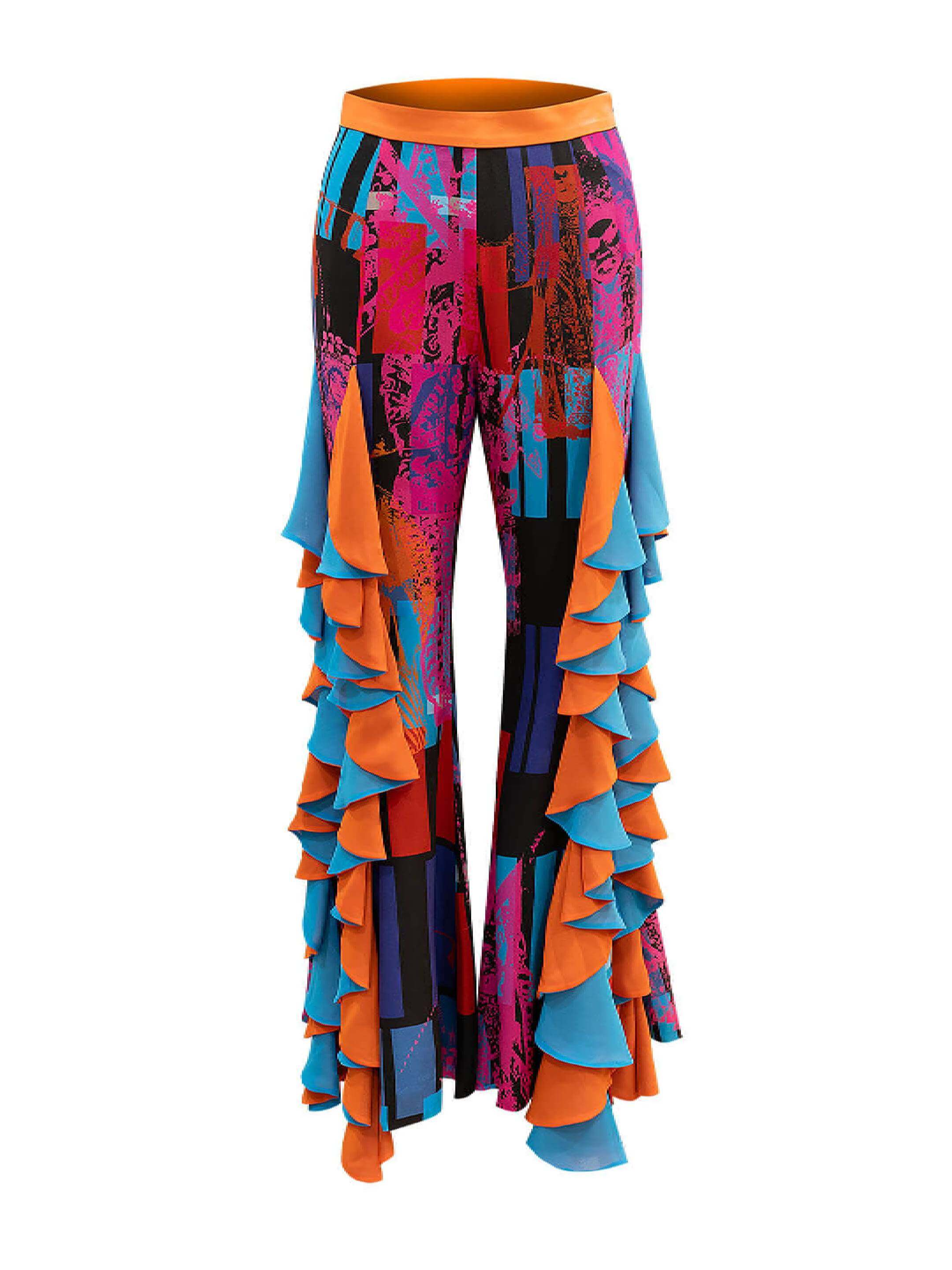 Sparkle Collection Multi-Color Flared Pants