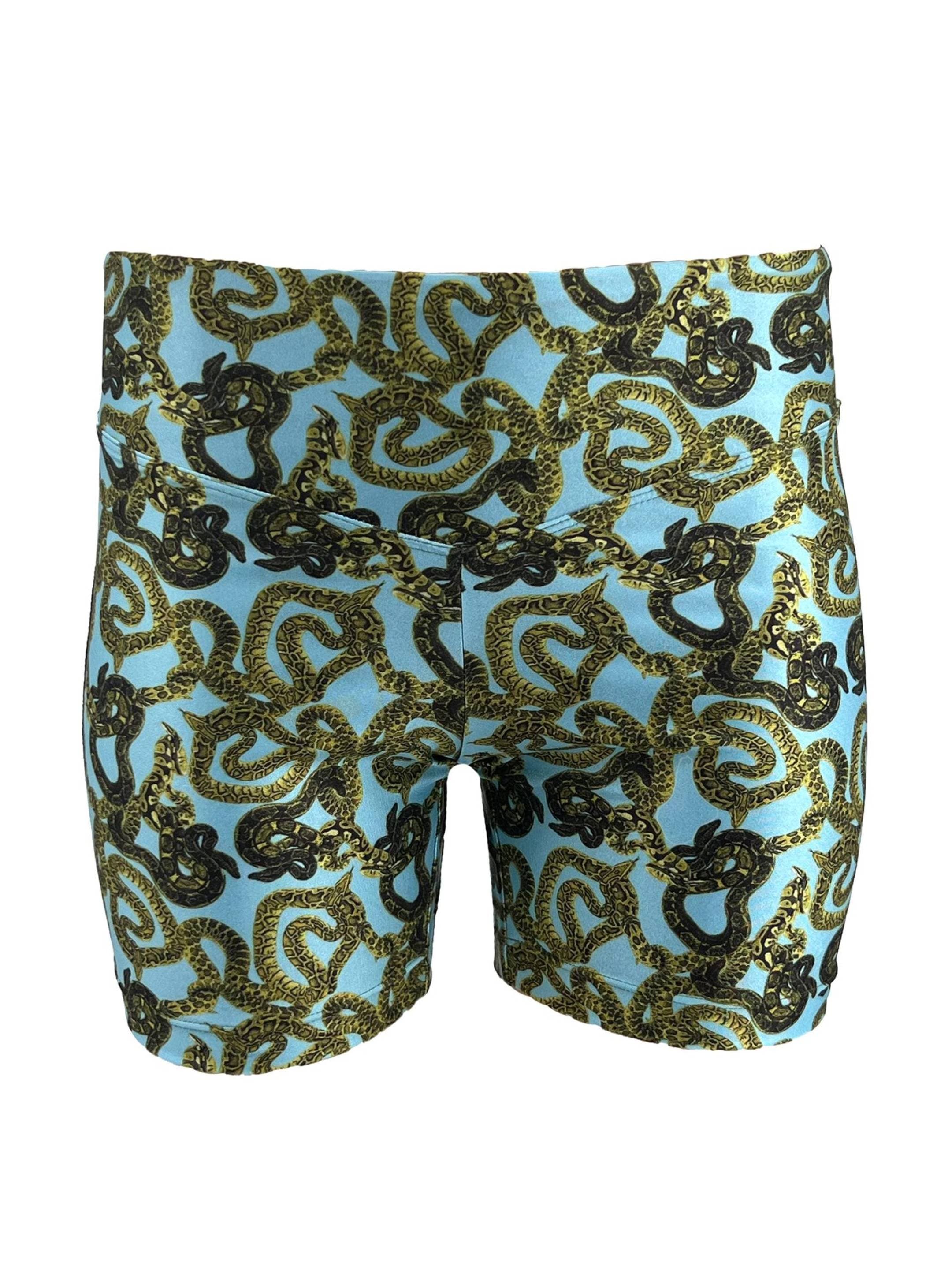 MONZLAPUR SS23 – Snake Biker Shorts – Blue
