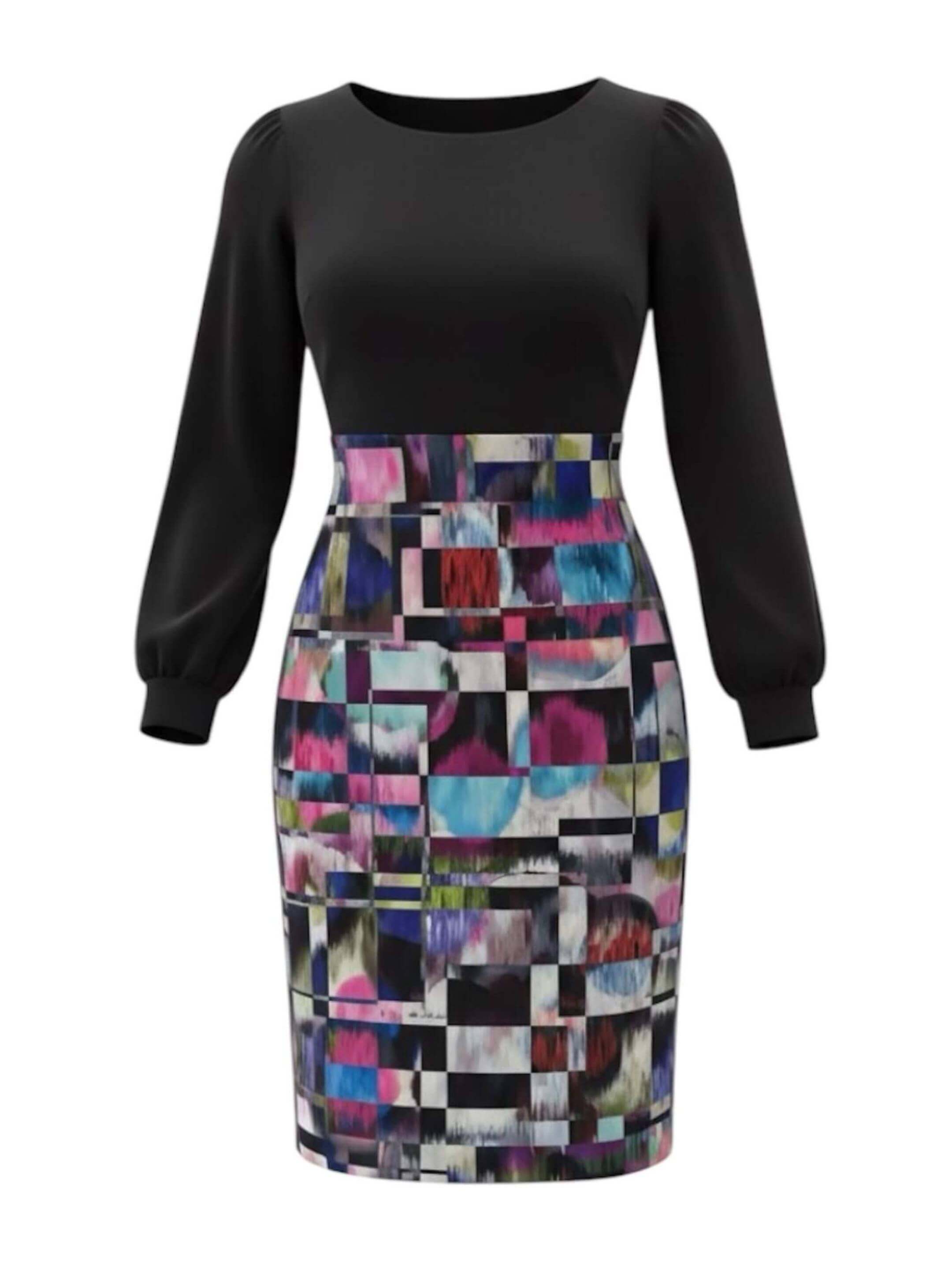 MundoE&amp;E Geometric Print Cocktail Dress