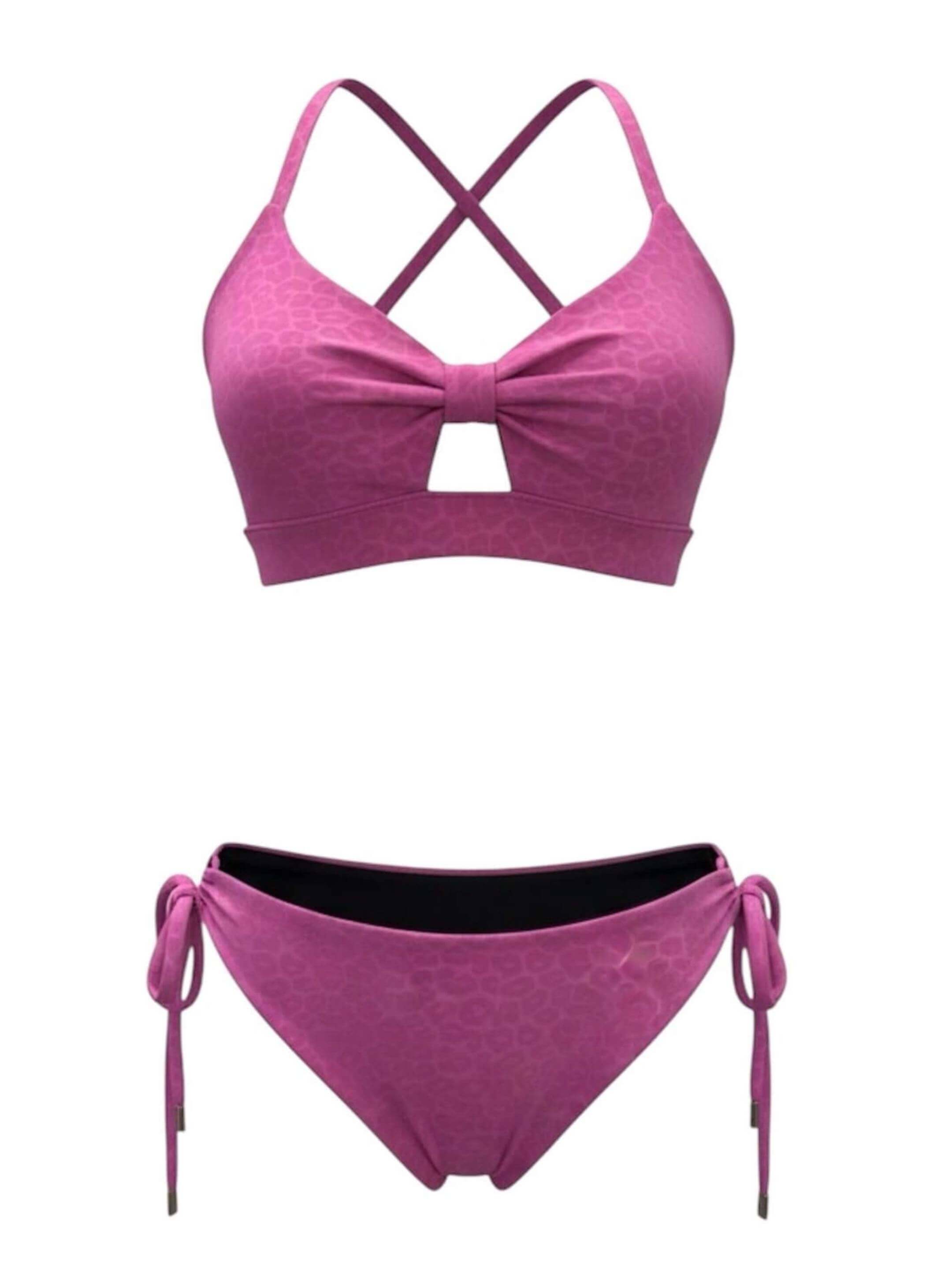 MundoE&amp;E Pink &amp; Navy Blue Reversible Bikini Swimwear