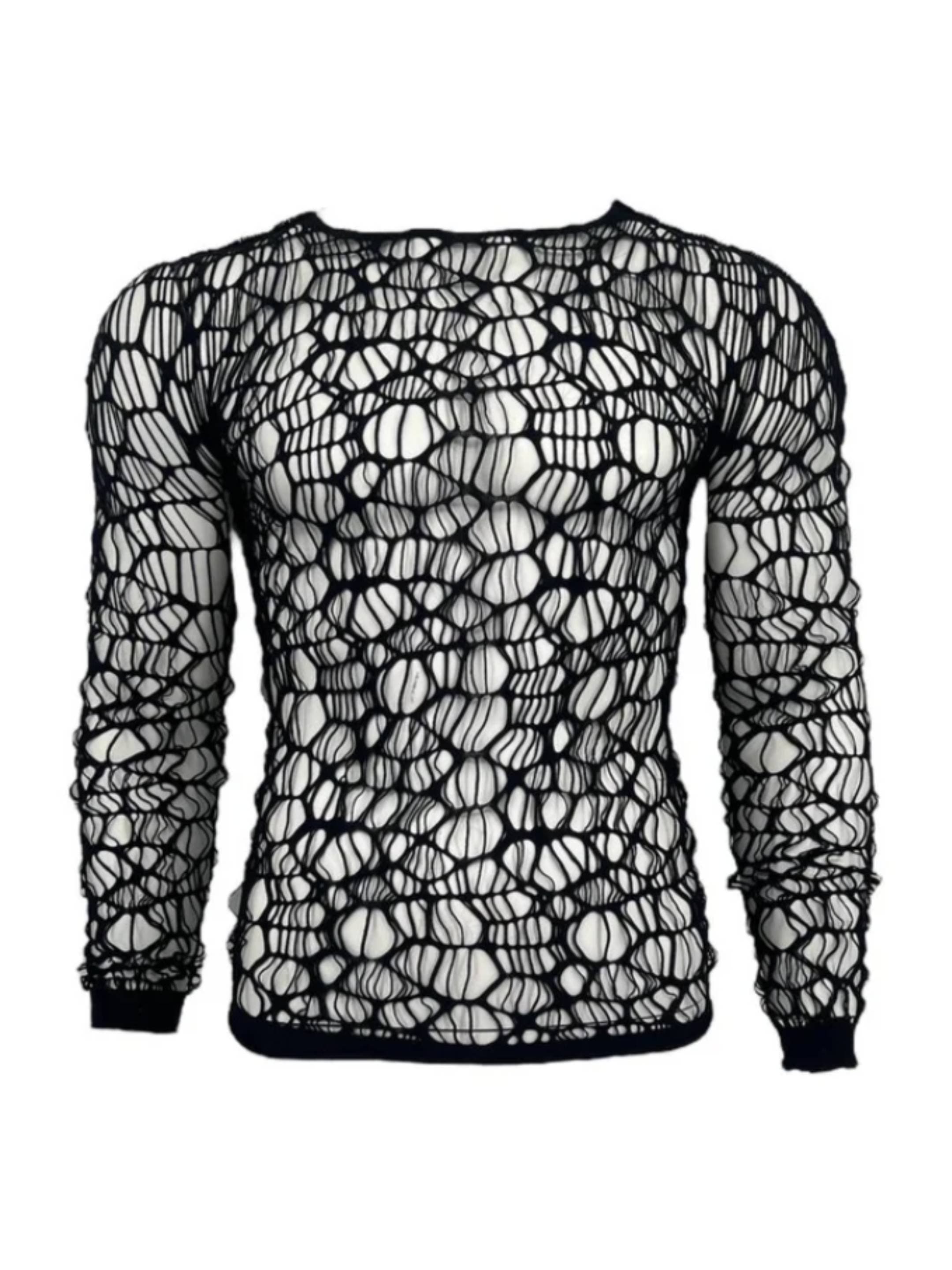 MONZLAPUR Licorice Mesh Top Unisex