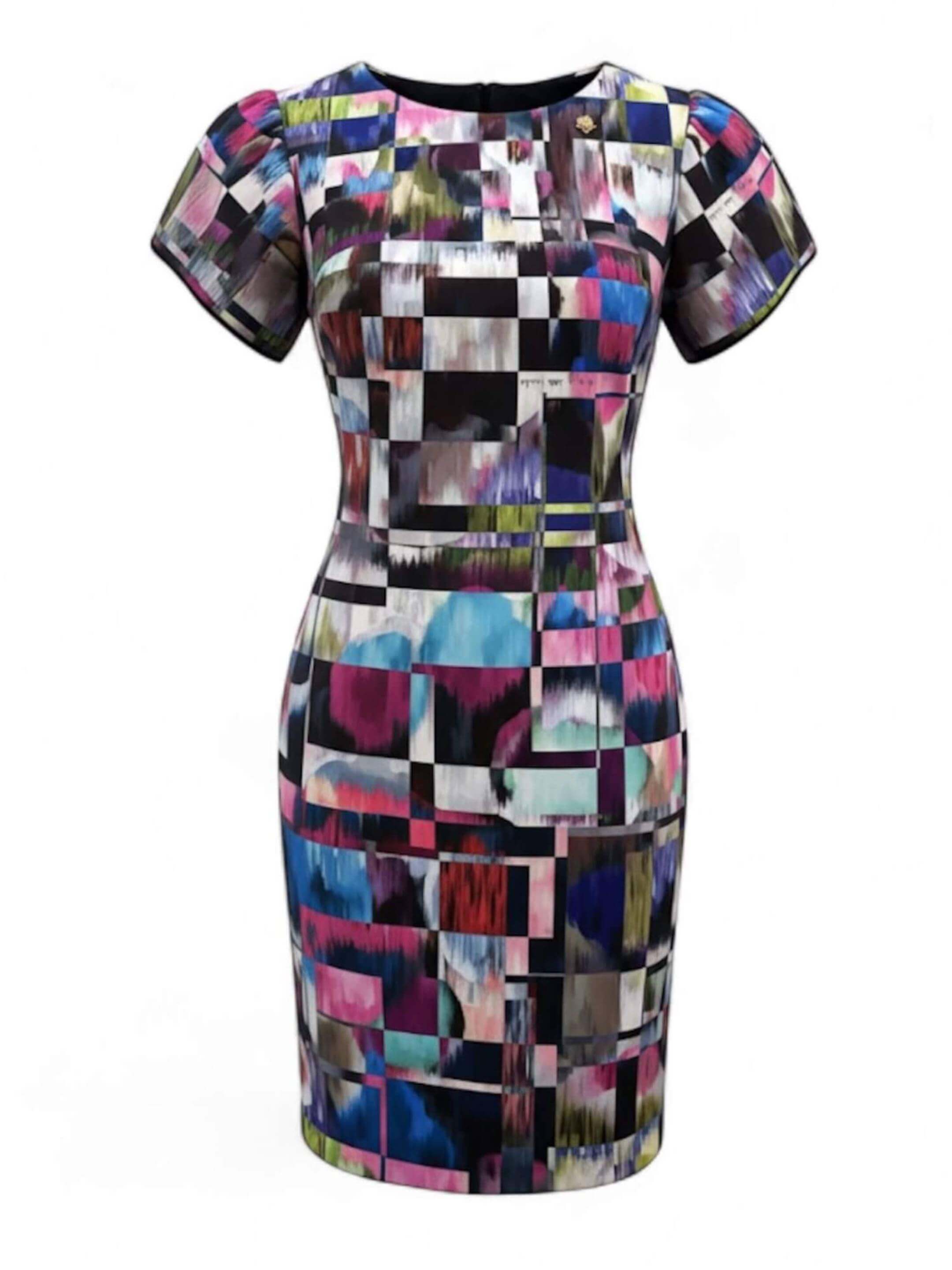 MundoE&amp;E Geometric Print Reversible Cocktail Dress