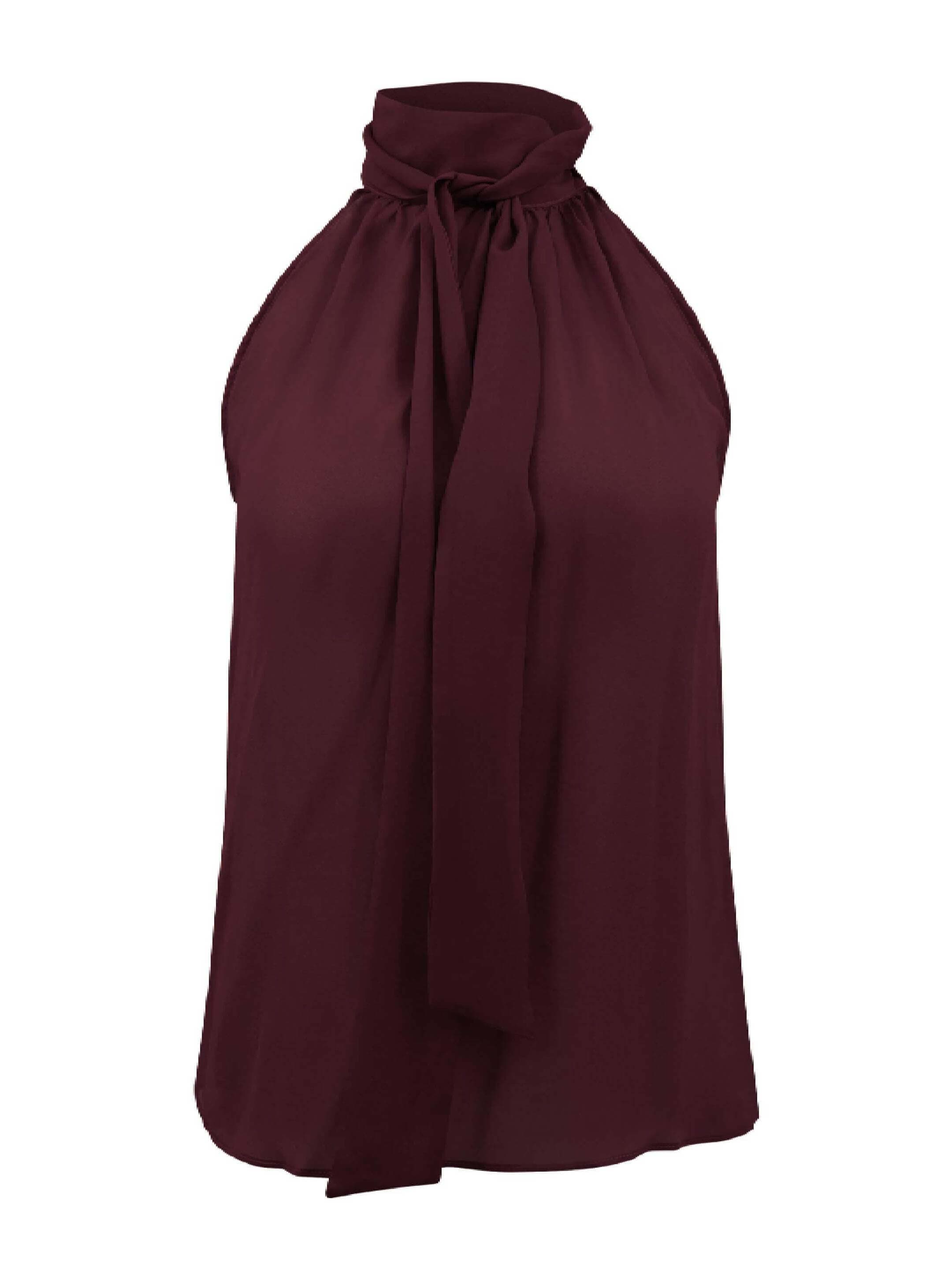 Ailiere Brown Sleeveless Top