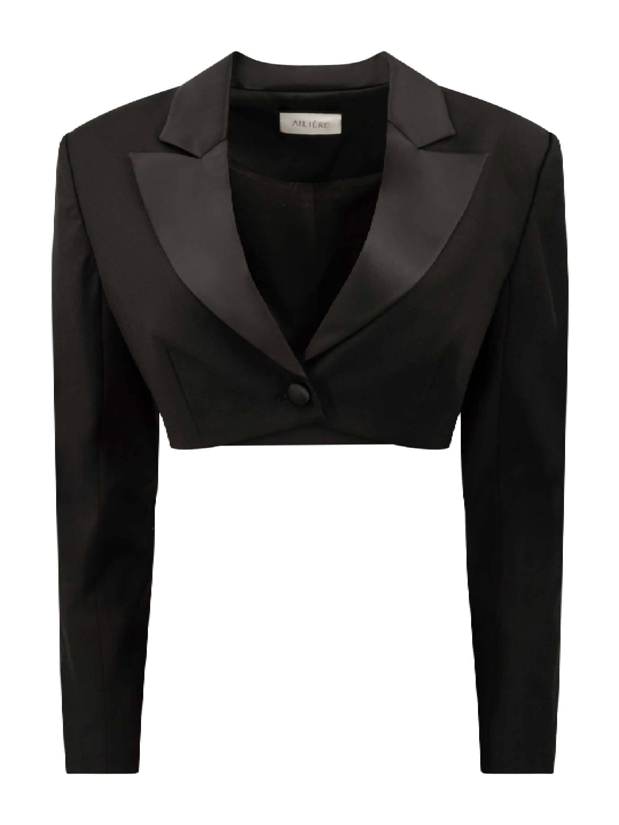 Ailiere Black Cropped Jacket/Blazer