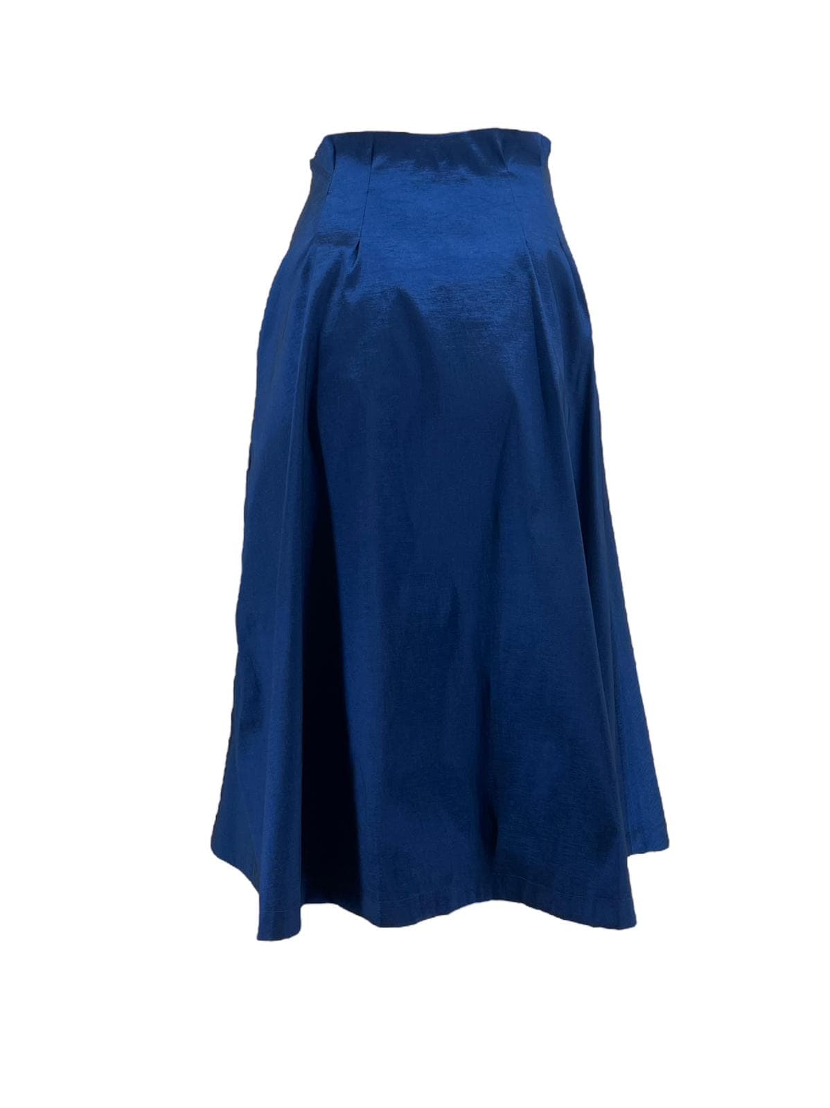 MONZLAPUR Taffetta Box Pleated Skirt – Blue thumbnail 4