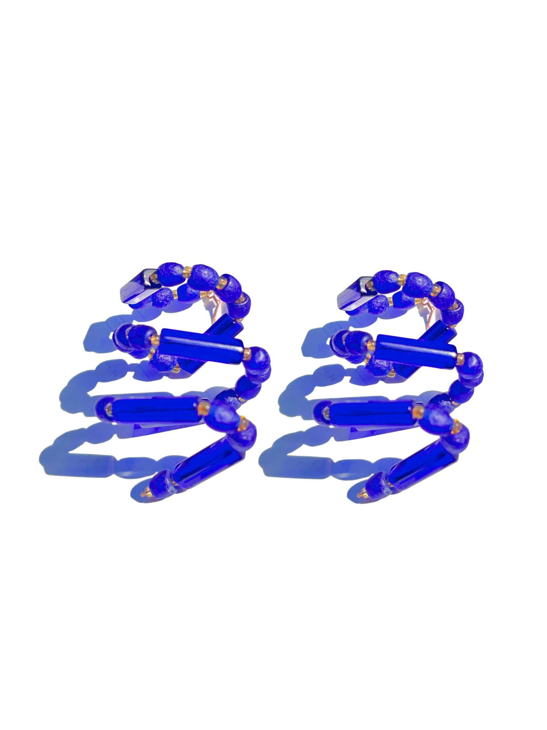 Modern Natured Blue Glass Single Earring