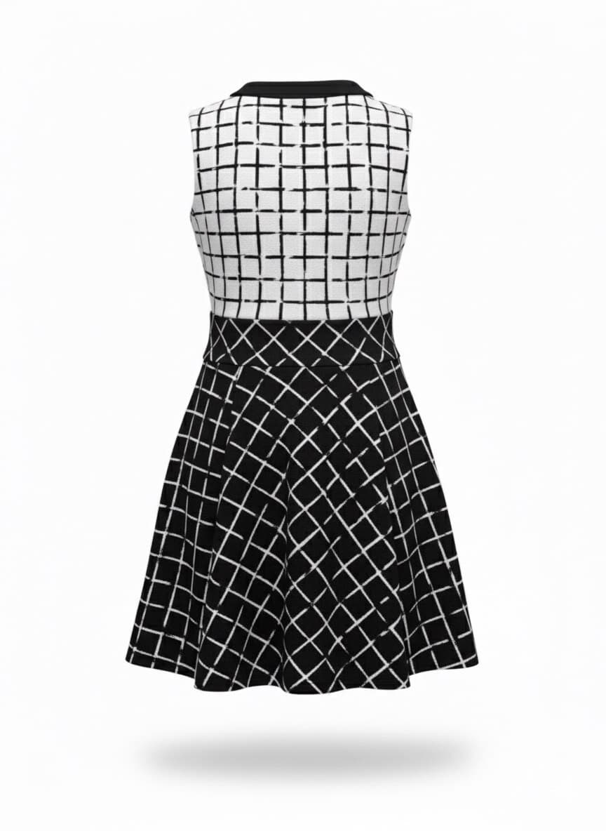 MundoE&amp;E Black /White Printed &amp; Navy Blue Reversible Dress thumbnail 4