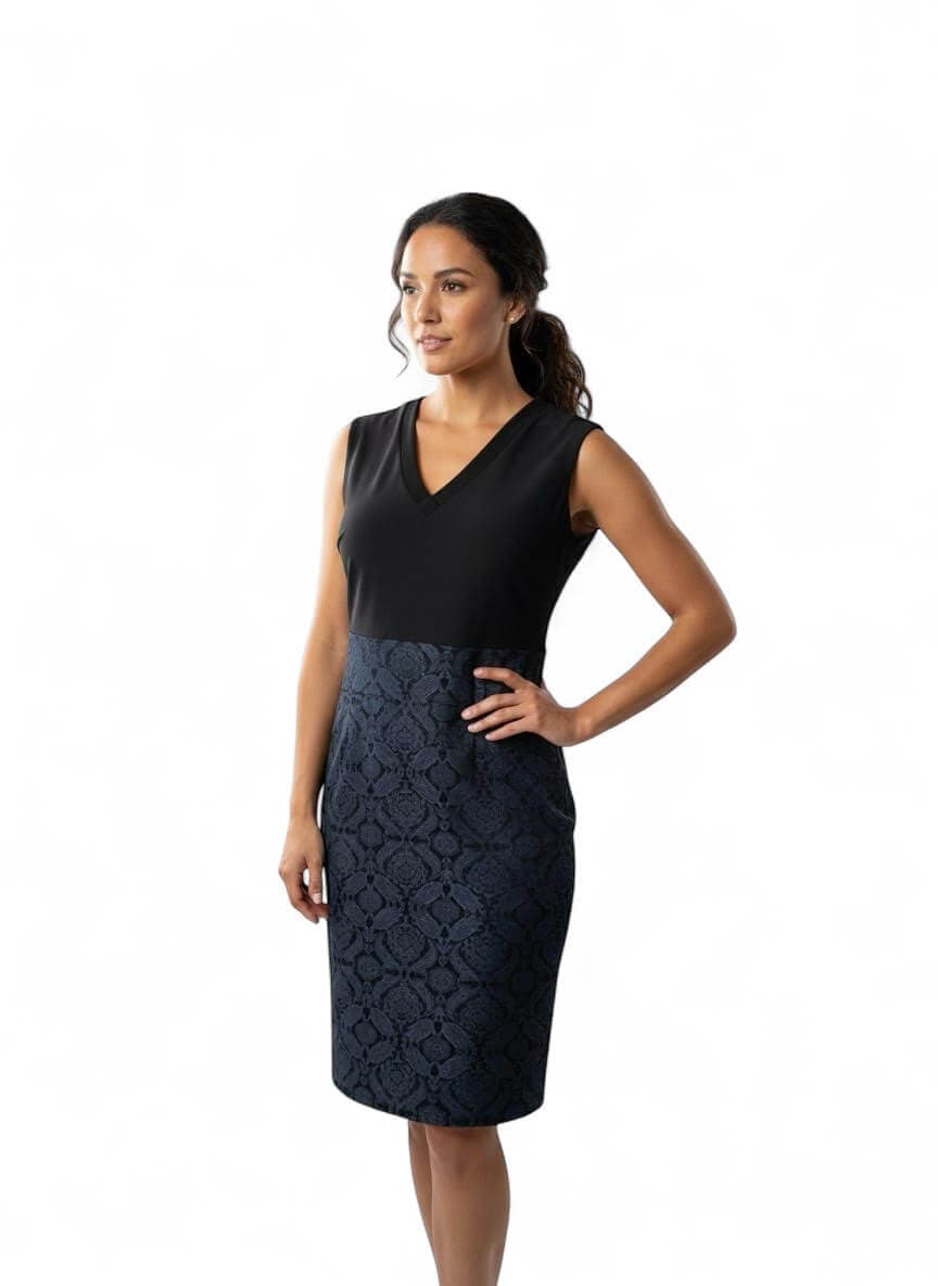 MundoE&amp;E Blue And Fuchia Reversible Work Dress thumbnail 3