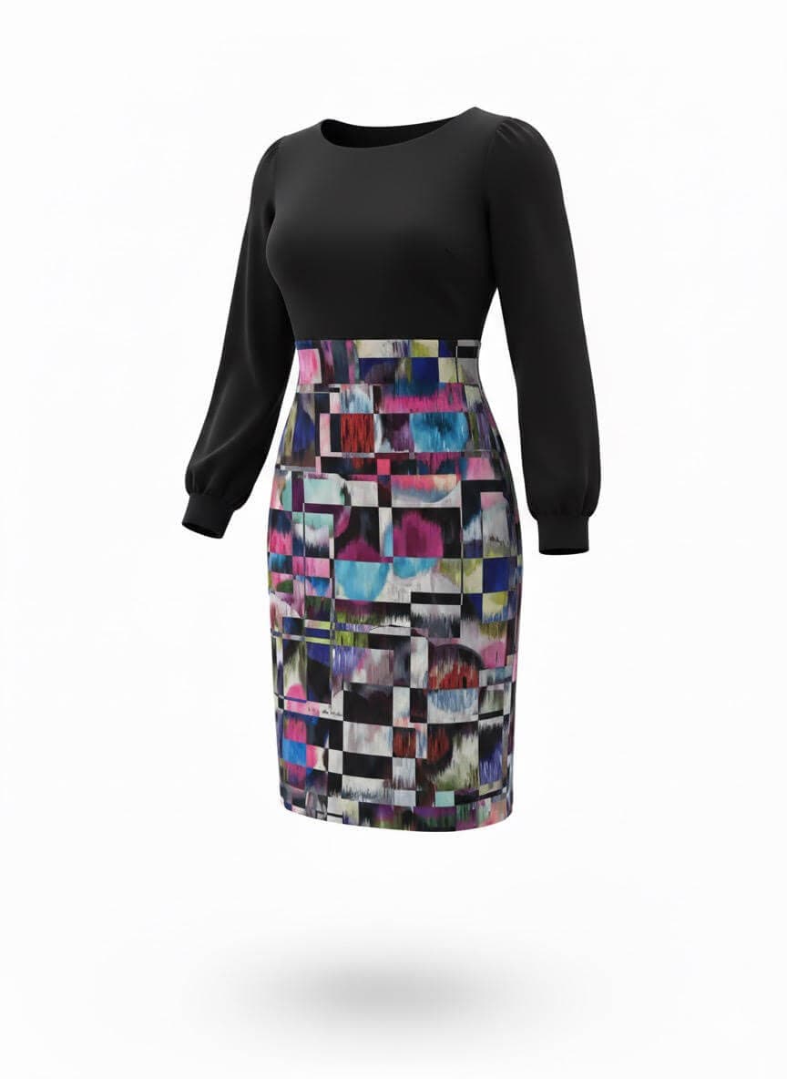 MundoE&amp;E Geometric Print Cocktail Dress thumbnail 3