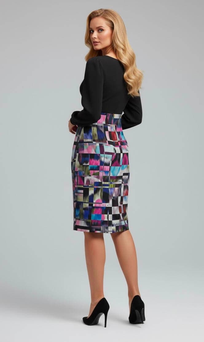 MundoE&amp;E Geometric Print Cocktail Dress thumbnail 4