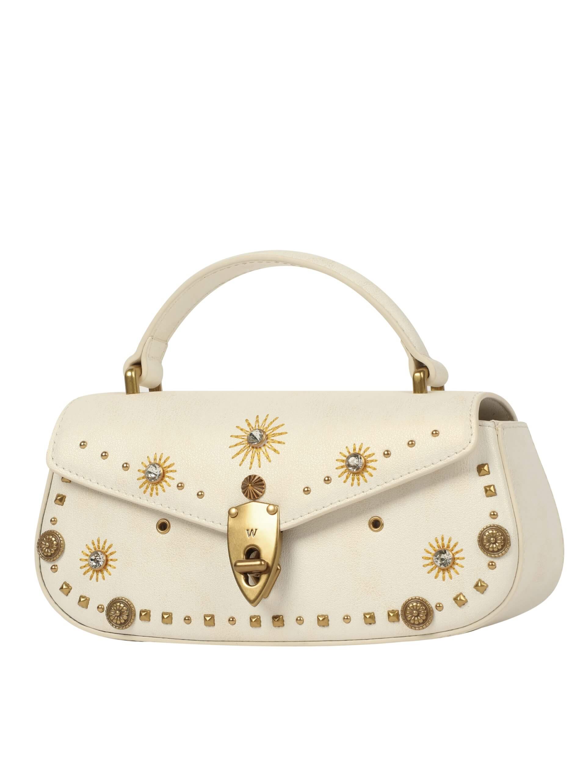 WANACCESSORY Ivory/Cream Gold Calf Leather Mini Evening thumbnail 2