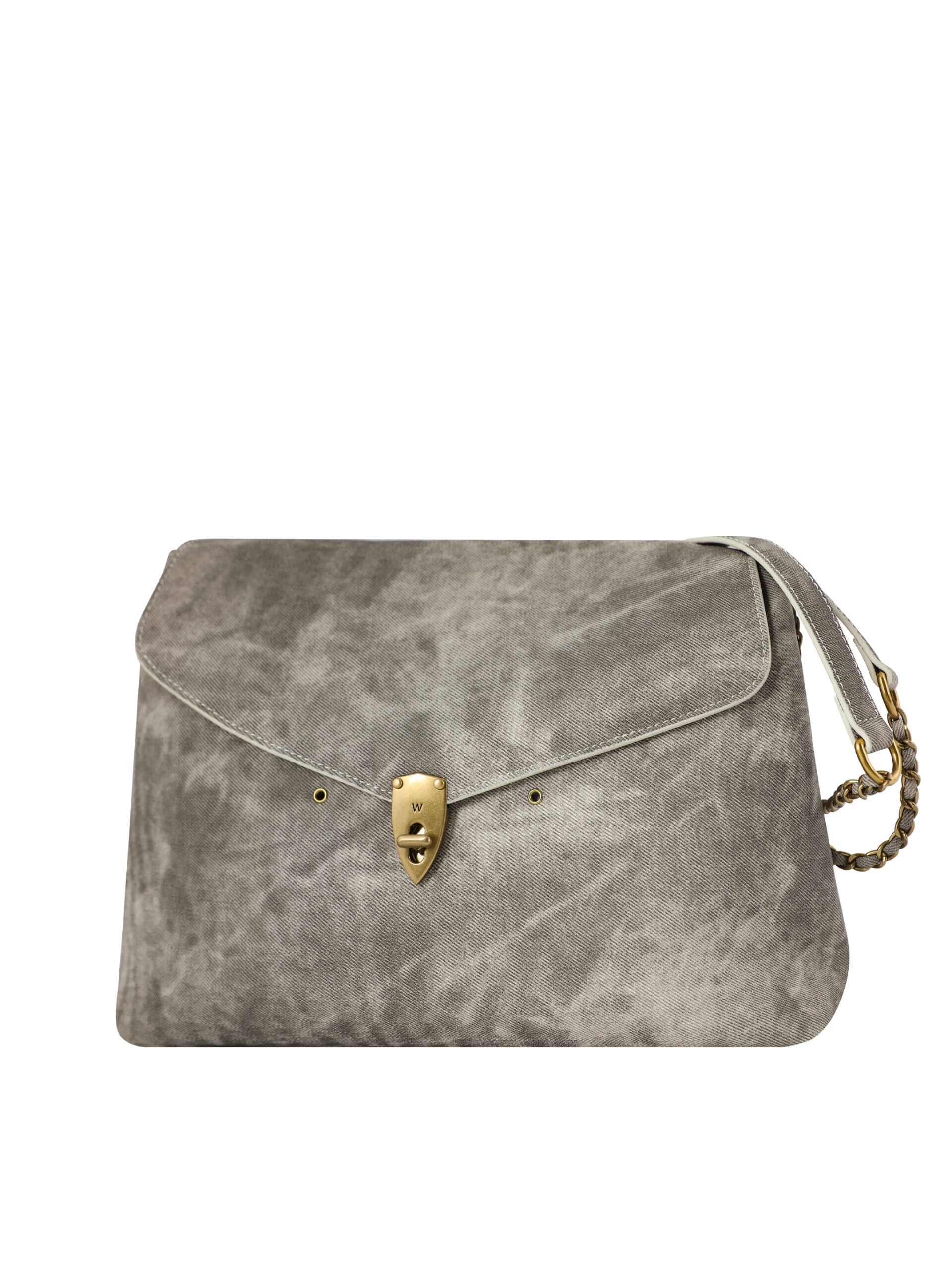 WANACCESSORY Grey Brass Canvas Large Shoulder thumbnail 2