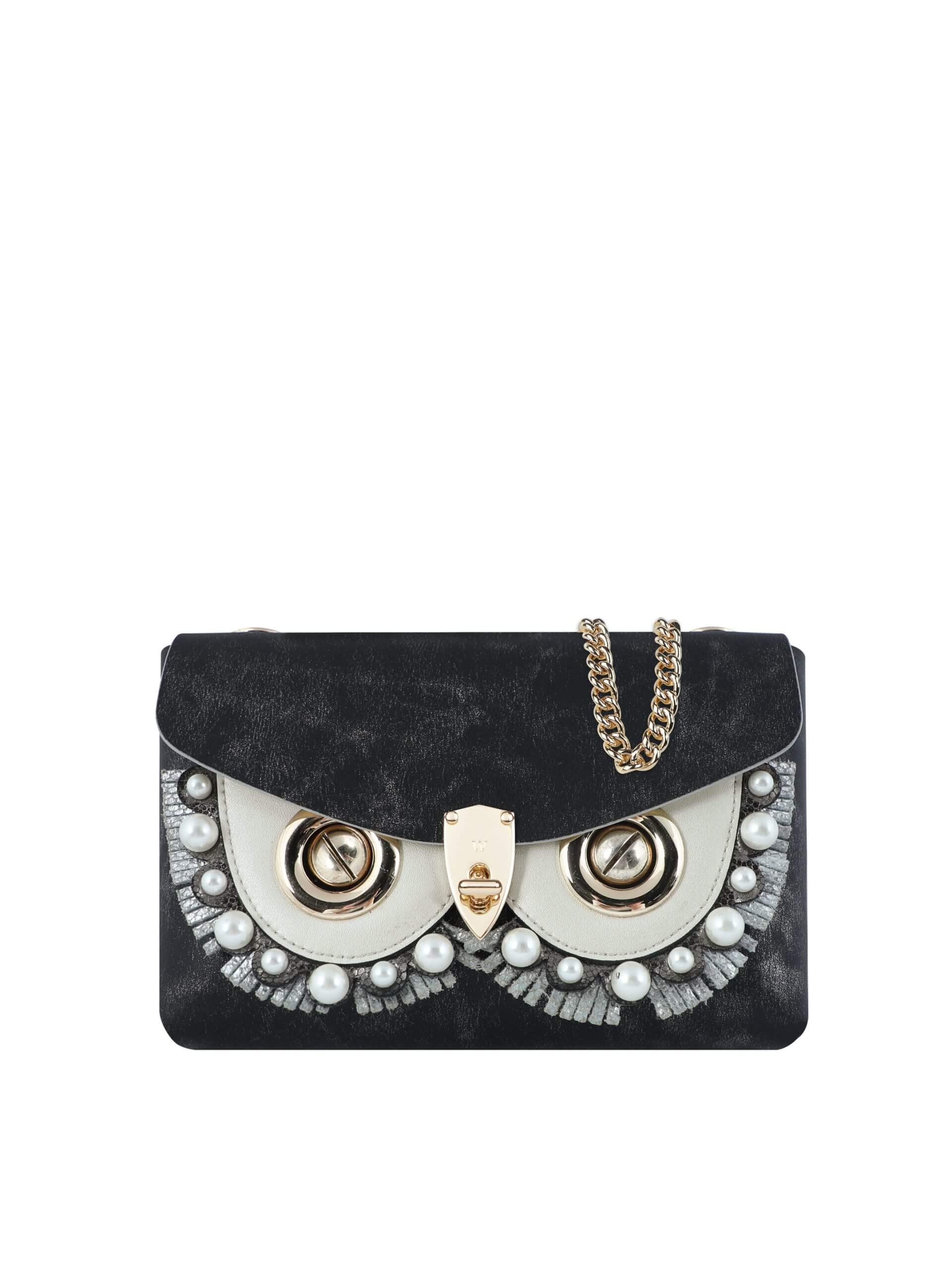 WANACCESSORY White Black Calf Leather Small Crossbody thumbnail 2
