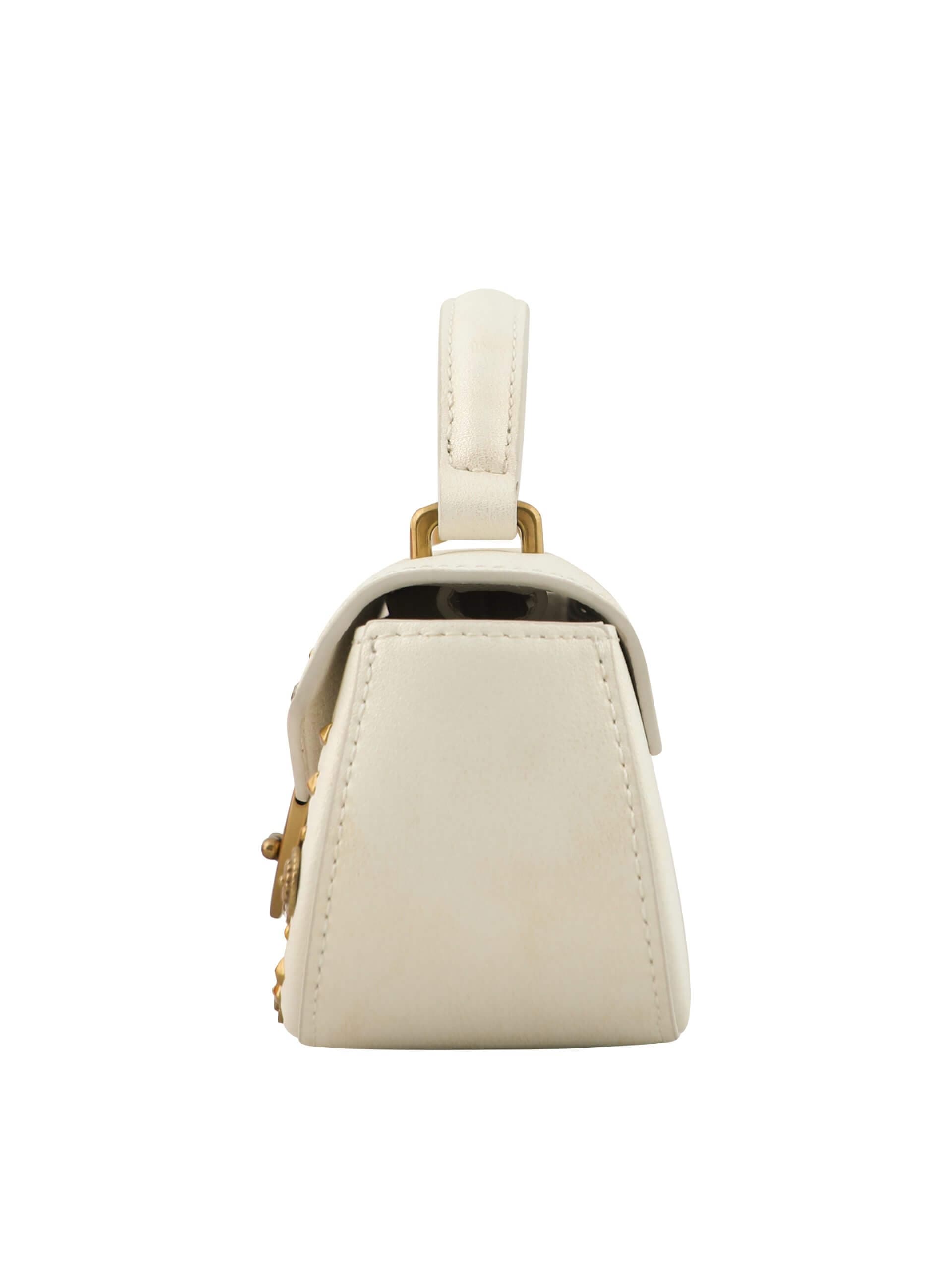 WANACCESSORY Ivory/Cream Gold Calf Leather Mini Evening thumbnail 3