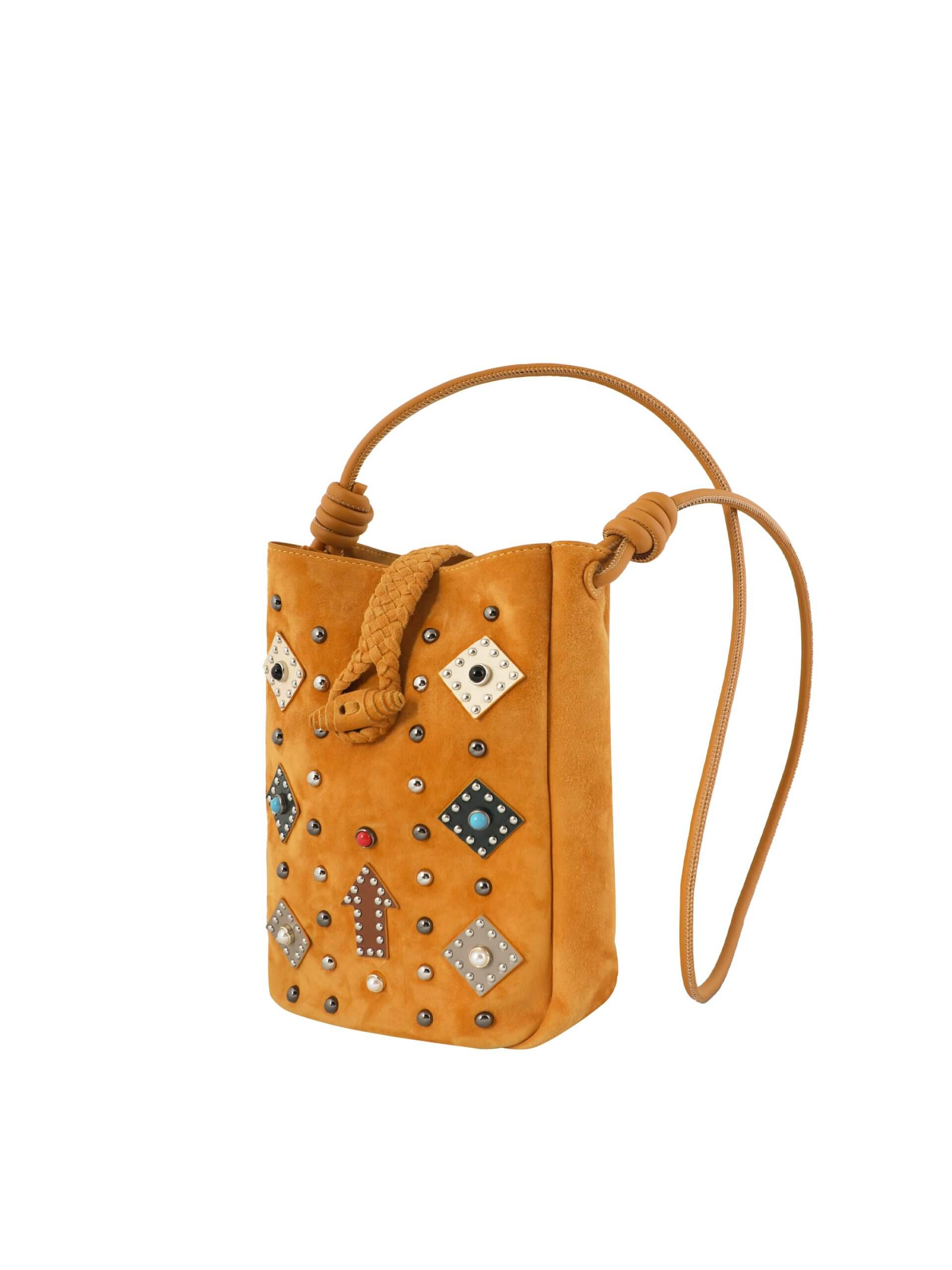 WANACCESSORY Brown Brass Lamb Skin Small Crossbody thumbnail 2